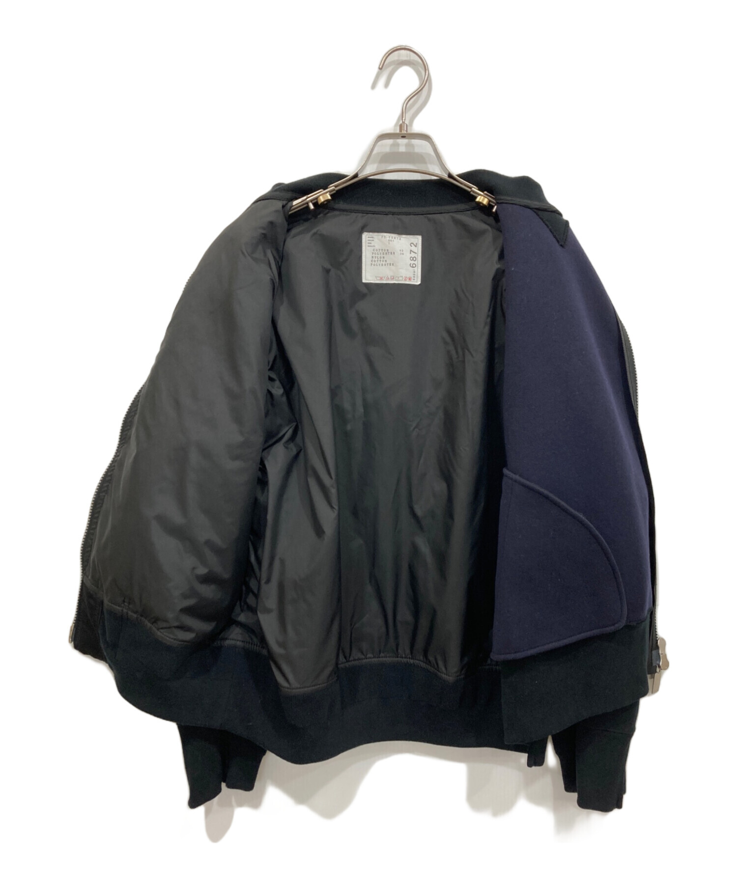 中古・古着通販】sacai (サカイ) スポンジスウェットパーカー ブラック 