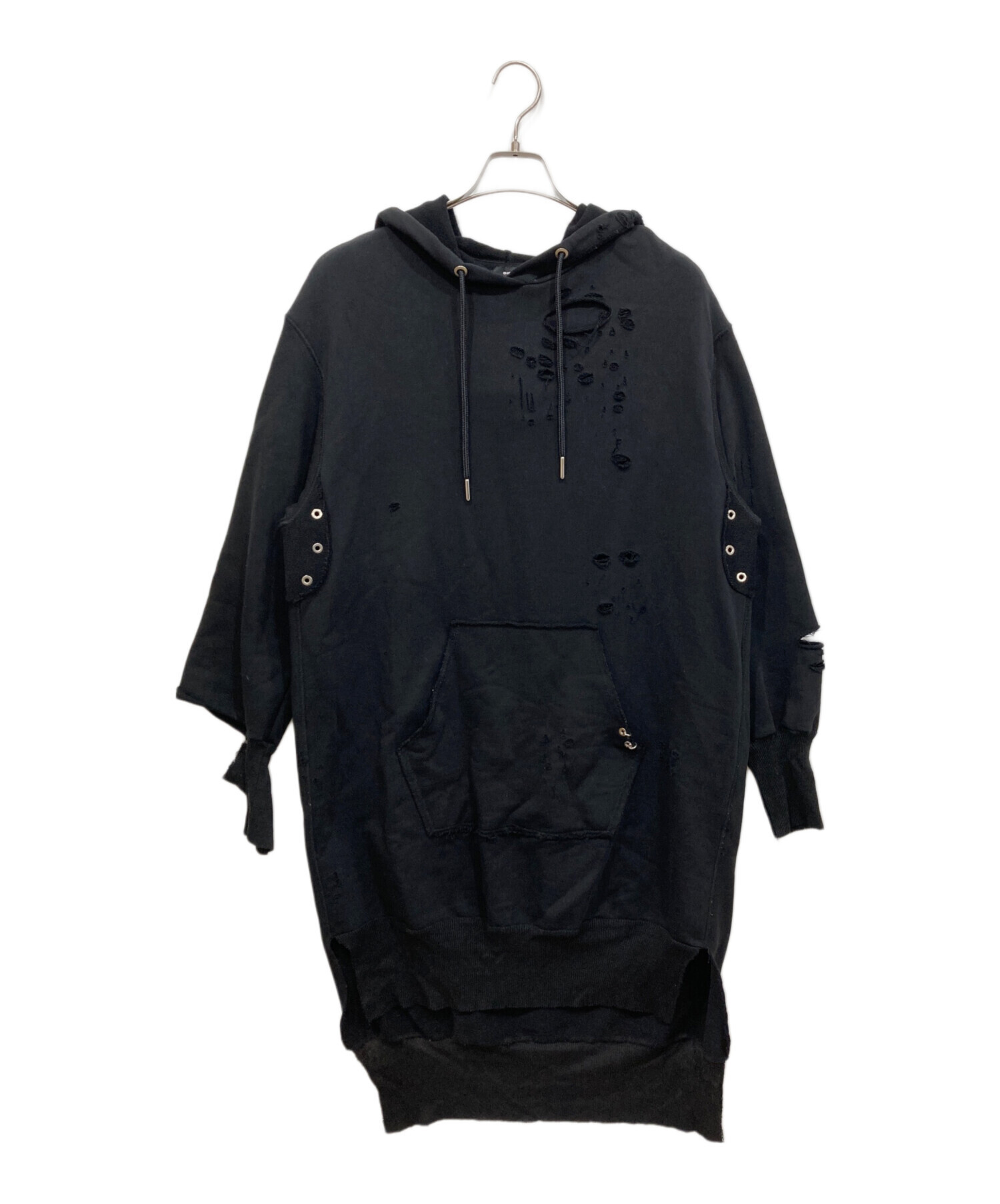 中古・古着通販】DIESEL (ディーゼル) ダメージ加工パーカーワンピース 