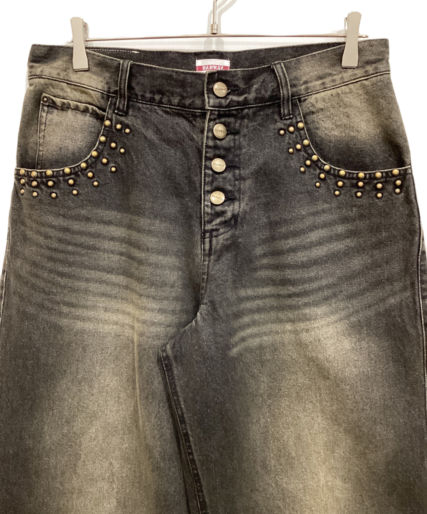 パンツ BADWAY Grunge studs wide denim Grunge studs wide denim – YZ