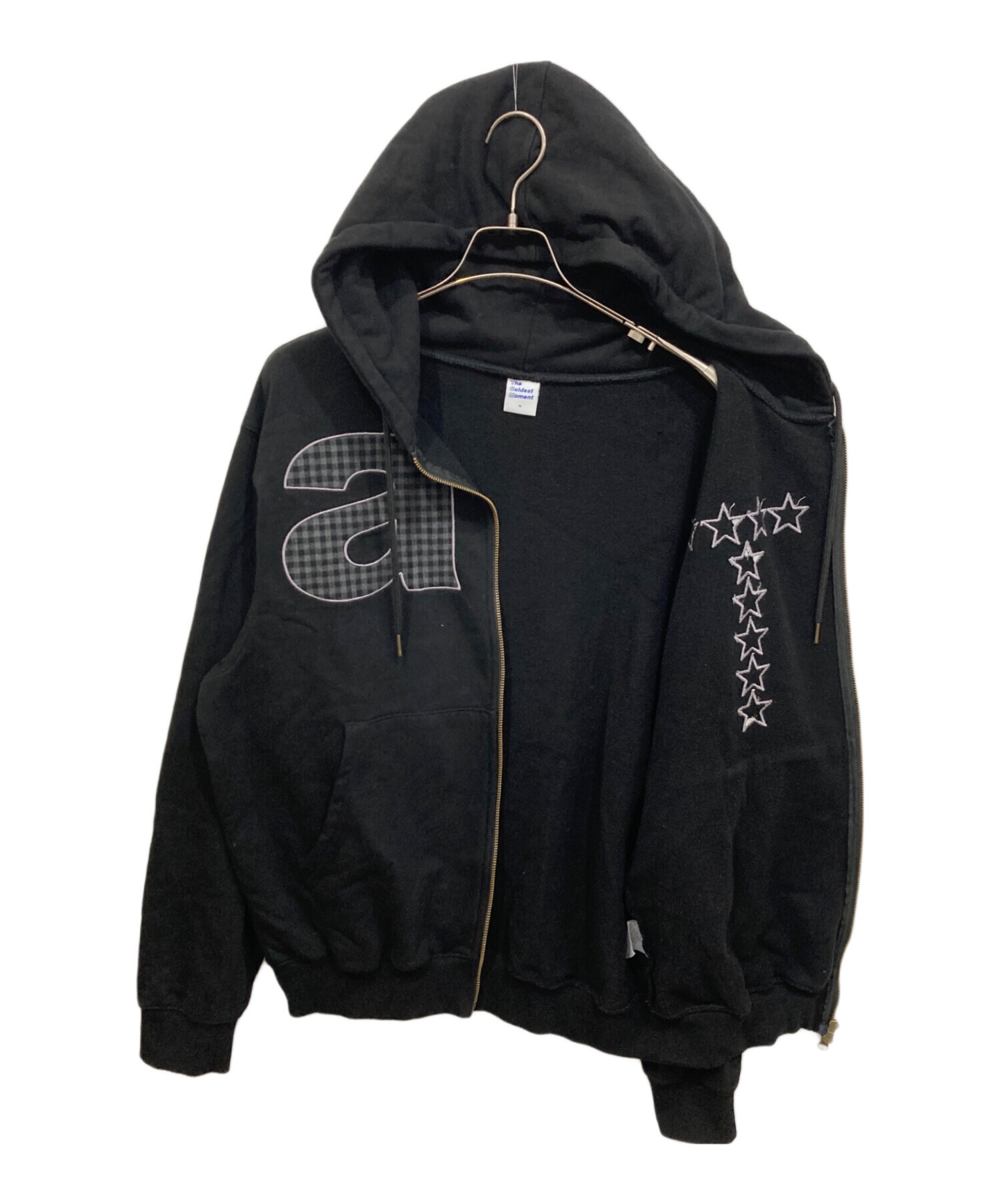 THE COLDEST MOMENT ジップアップパーカー 男女 黒 S THE COLDEST MOMENT】TCM at hooded zip-up 男女兼用☆追跡付 (THE