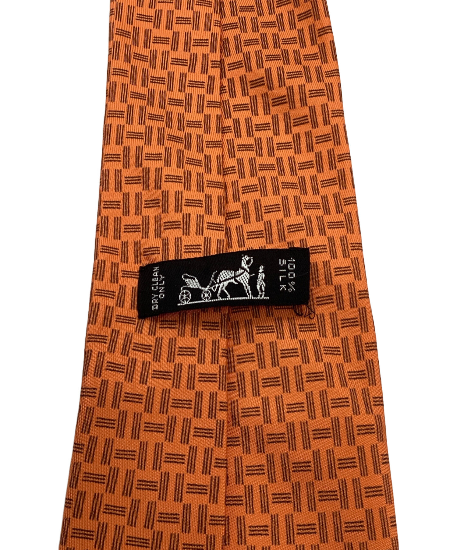 中古・古着通販】HERMES (エルメス) シルクネクタイ オレンジ サイズ