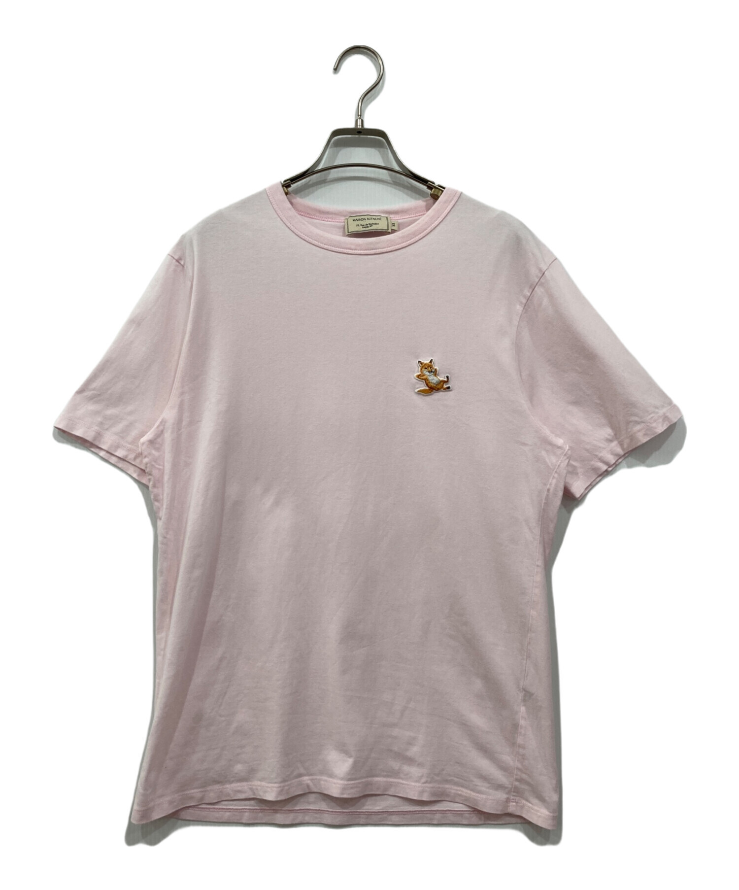 MAISON KITSUNE(メゾンキツネ) 半袖Tシャツ サイズS美品  - ベージュ×ピンク クルーネック 中古・古着通販】MAISON KITSUNE (メゾンキツネ) ホットドッグ