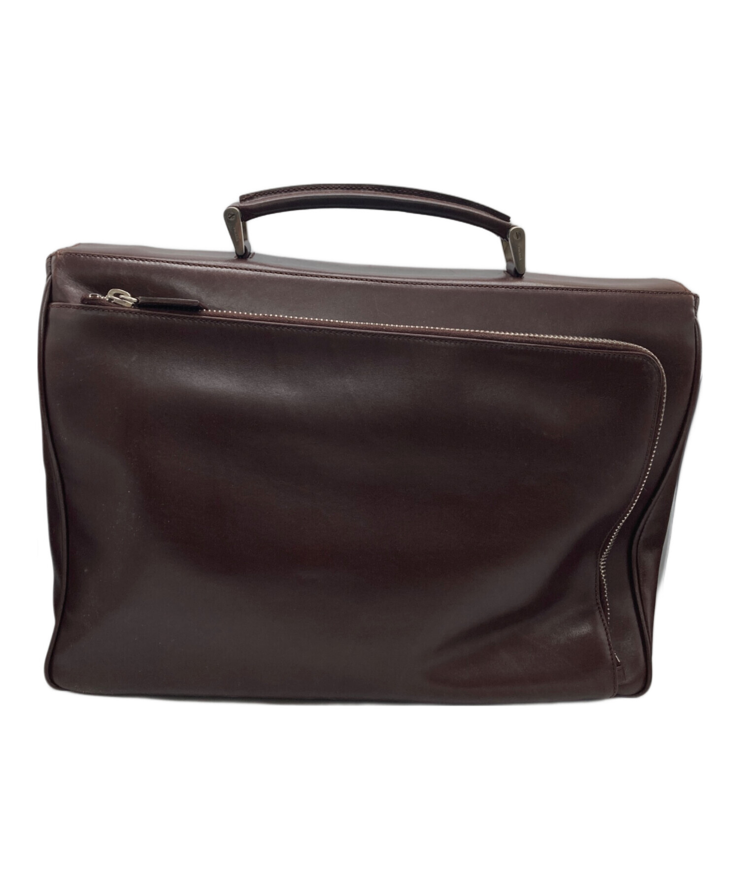中古・古着通販】PRADA (プラダ) レザーブリーフケース ブラウン 