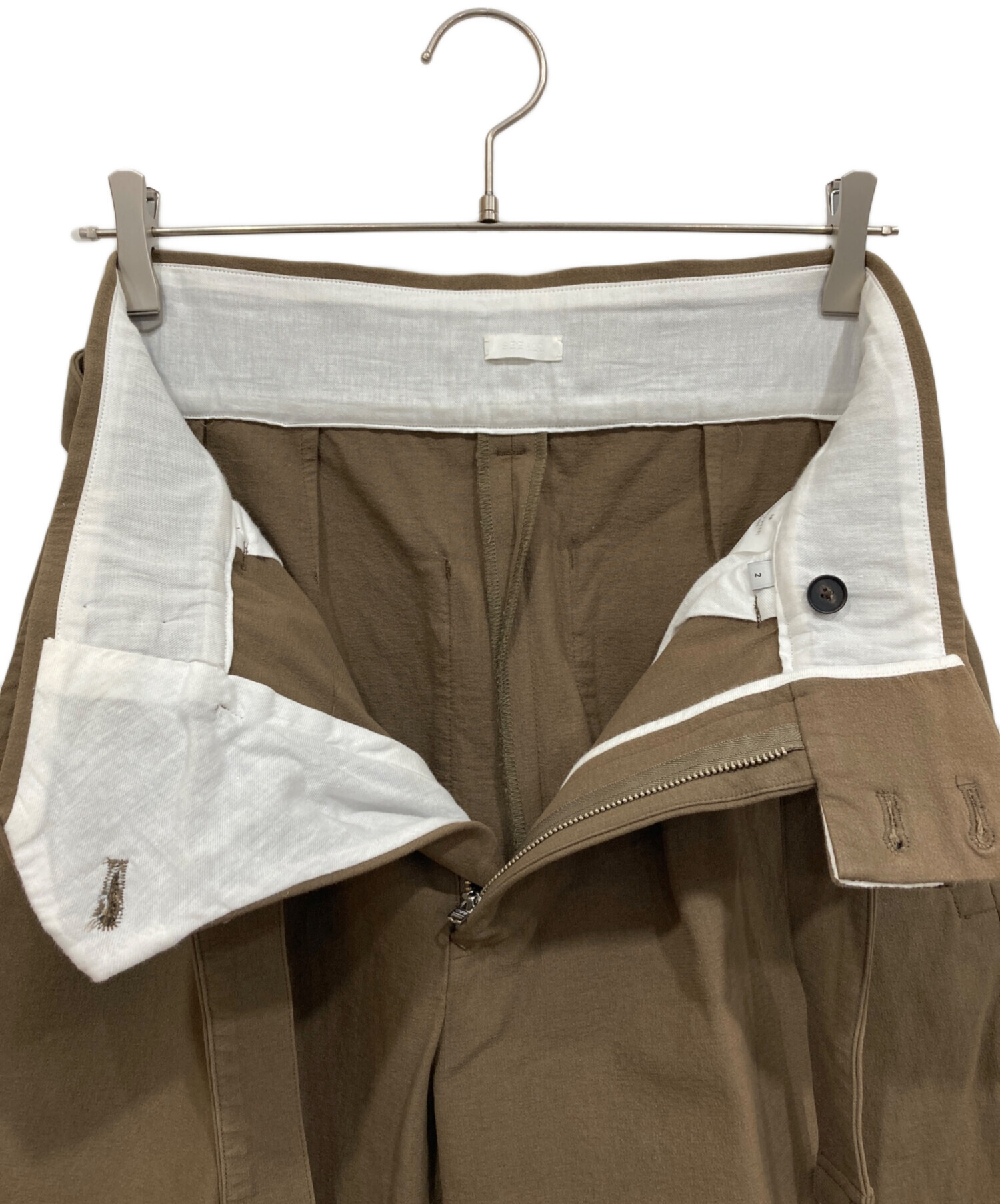 中古・古着通販】SEEALL (シーオール) ベルテッドワイドロングパンツ