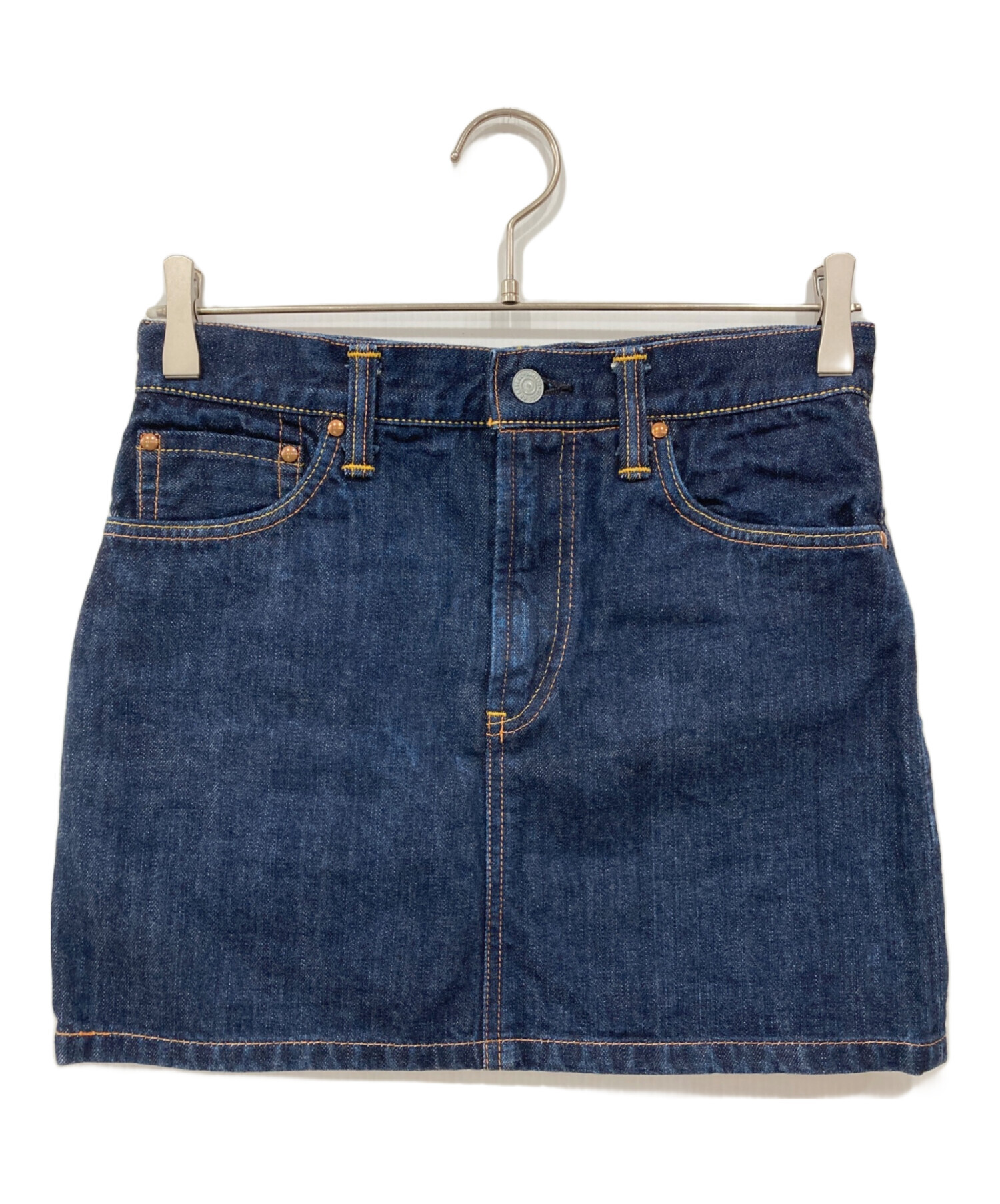 エヴィス デニム ミニスカート 中古・古着通販】EVISU (エヴィス) デニムミニスカート インディゴ