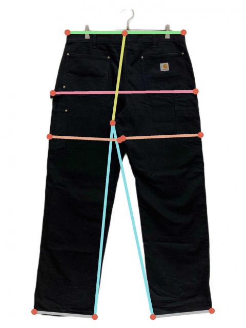 中古・古着通販】CarHartt (カーハート) ダブルニーパンツ ブラック