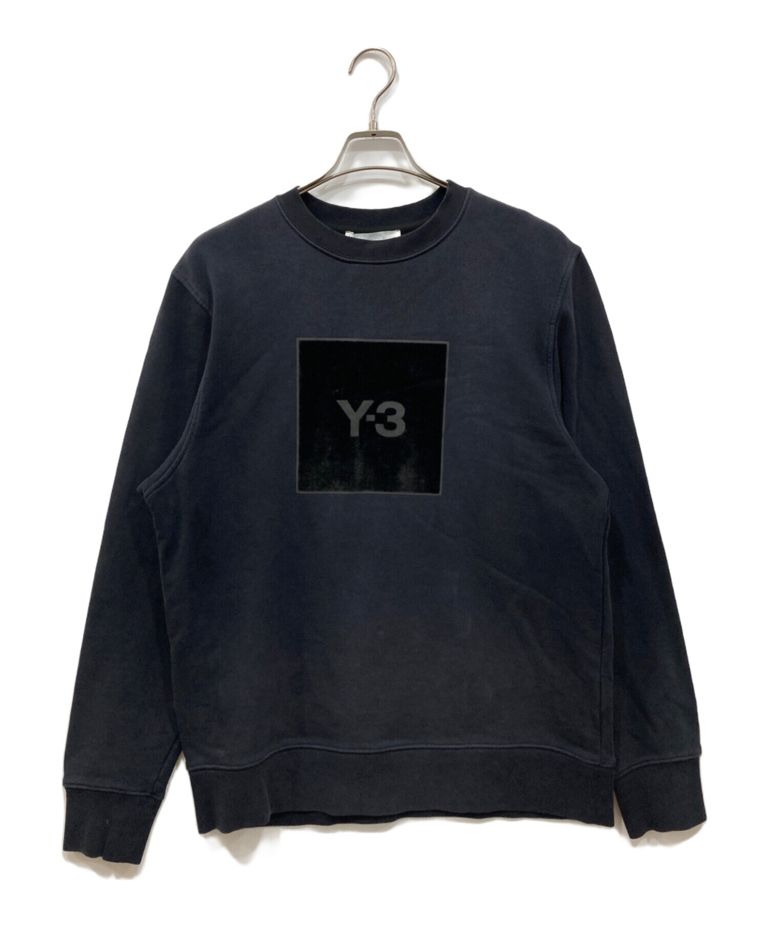 中古・古着通販】Y-3 (ワイスリー) ブラック スクエアラベルスウェット 