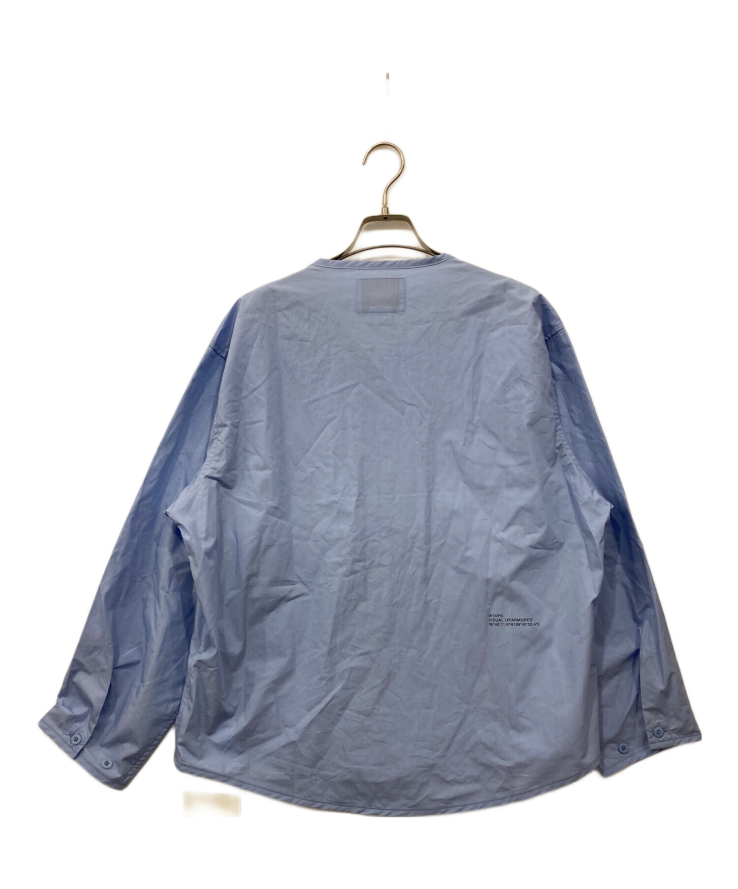 中古・古着通販】WTAPS (ダブルタップス) ノーカラーシャツ ブルー