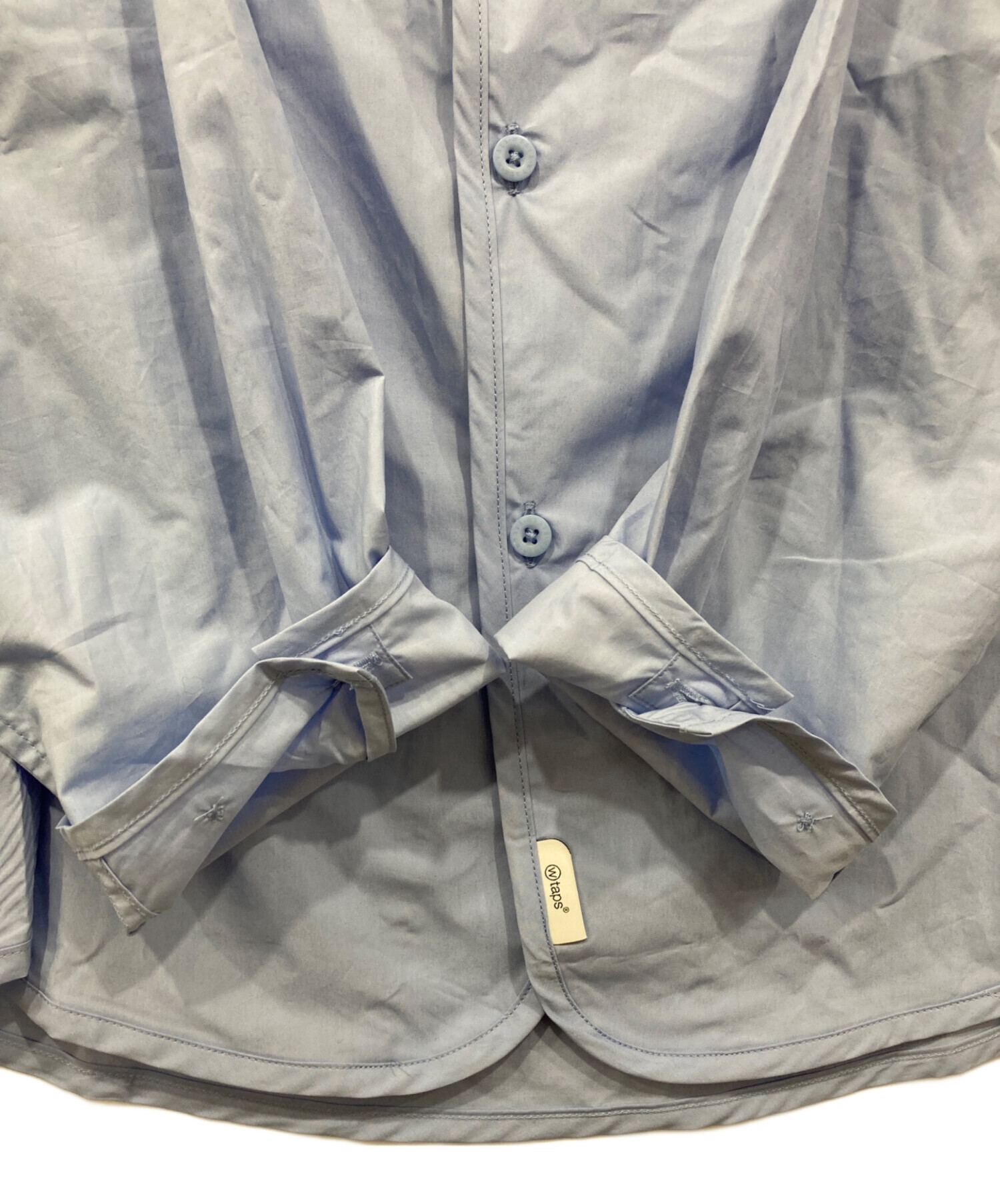中古・古着通販】WTAPS (ダブルタップス) ノーカラーシャツ ブルー