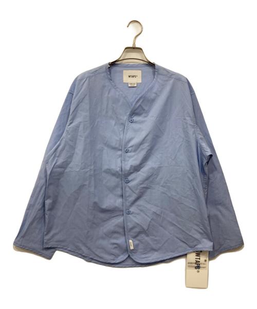 中古・古着通販】WTAPS (ダブルタップス) ノーカラーシャツ ブルー