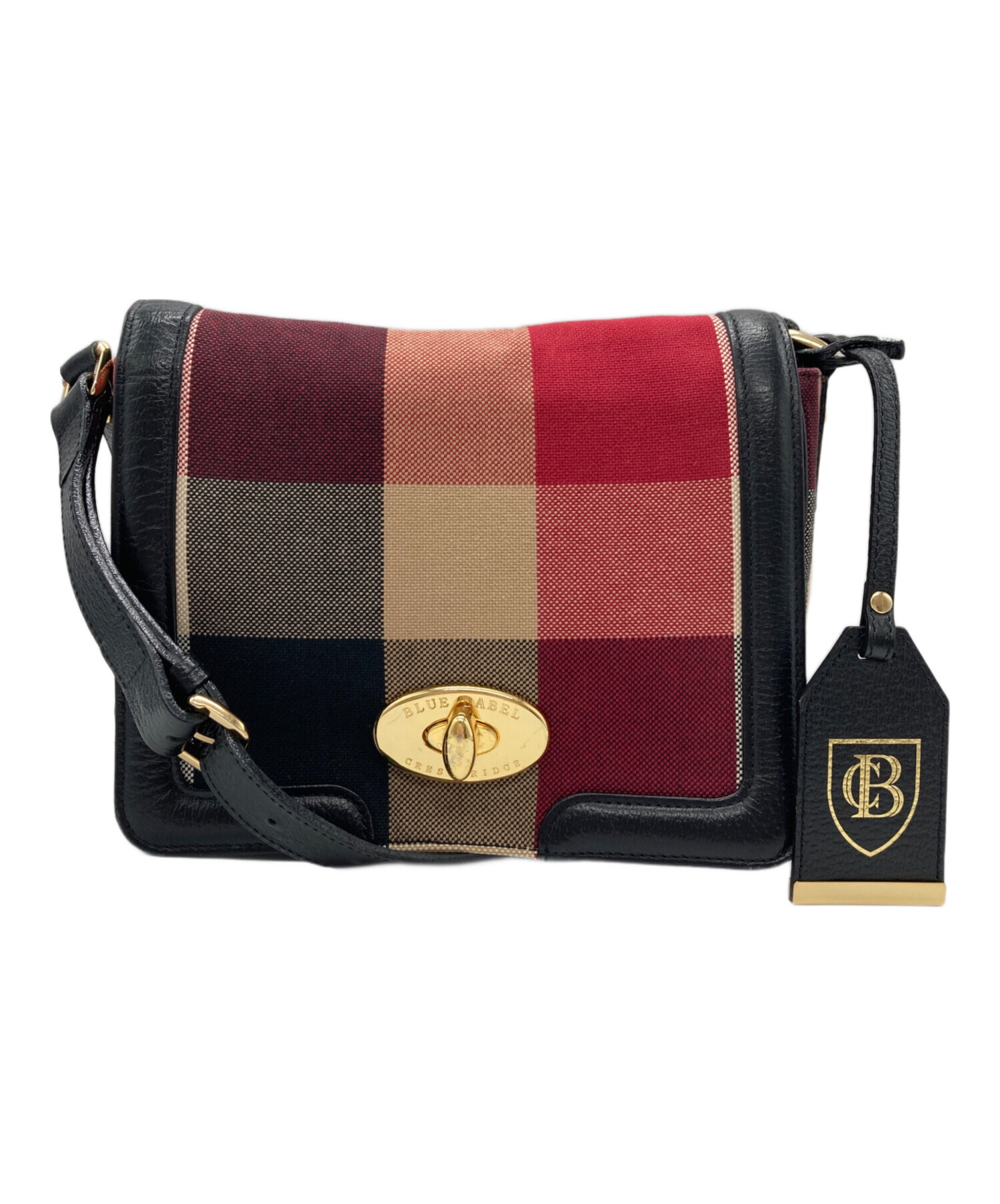 未使用級✨BLUE LABEL クレストブリッジ チェック ショルダー レッド 中古・古着通販】BLUE LABEL CRESTBRIDGE (ブルーレーベルクレスト