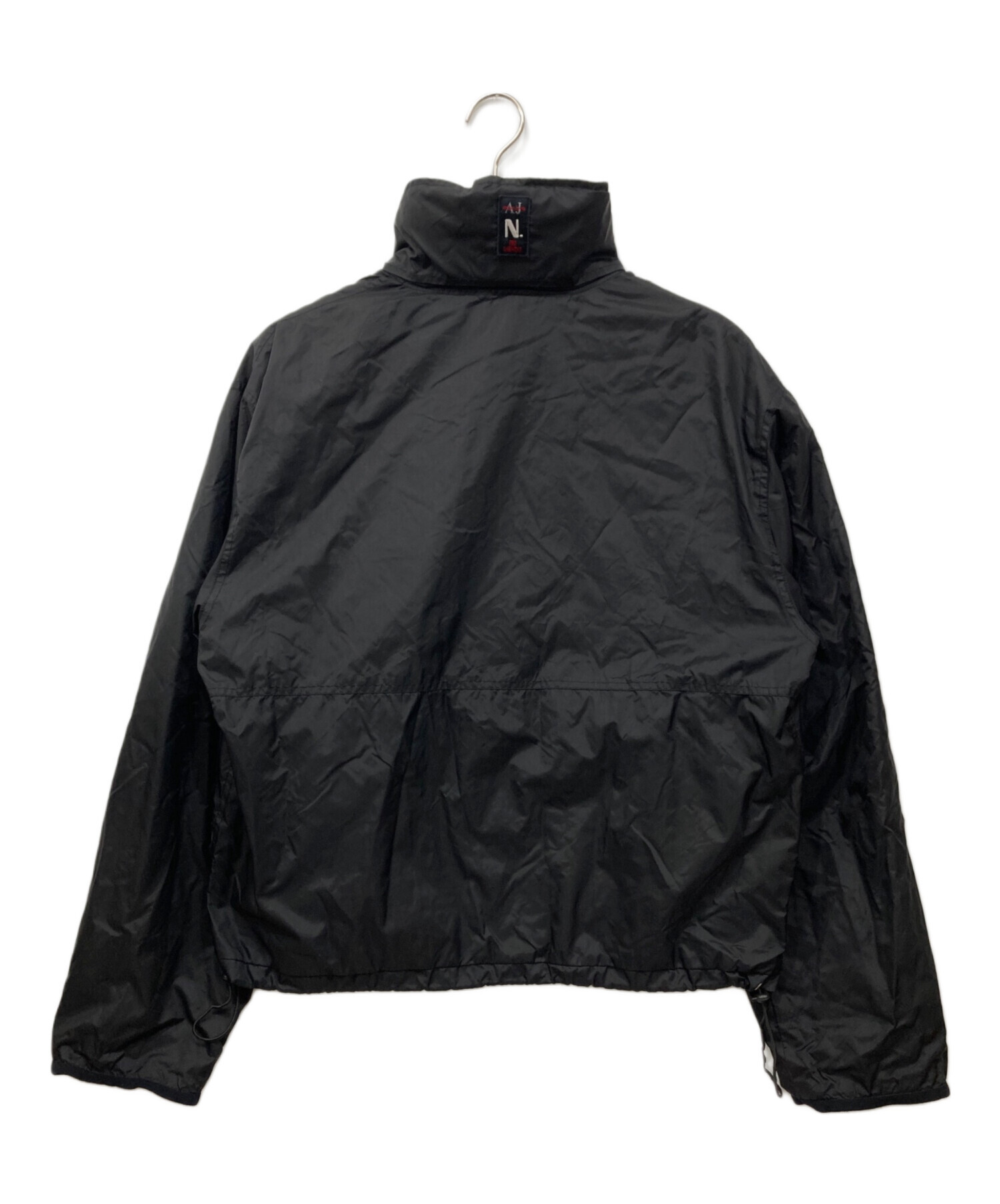 ◆ARMANI JEANS アルマーニ ジャケット USA 6 ブラック 中古・古着通販】ARMANI JEANS (アルマーニジーンズ) ナイロン