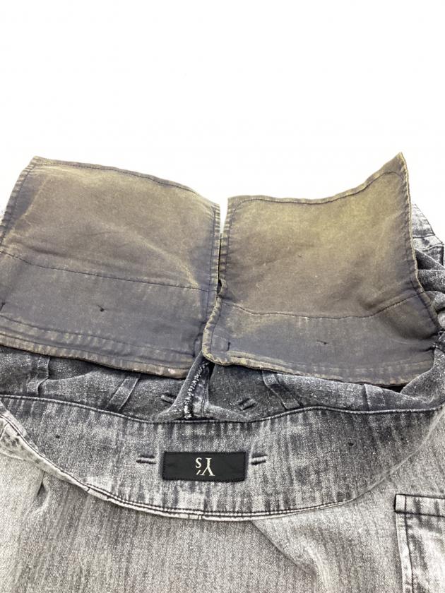 Y's ワイズ ダンガリー カーゴパンツ ハイウエスト YG-P04-010 中古・古着通販】Y's (ワイズ) ハイウエストカーゴパンツ グレー