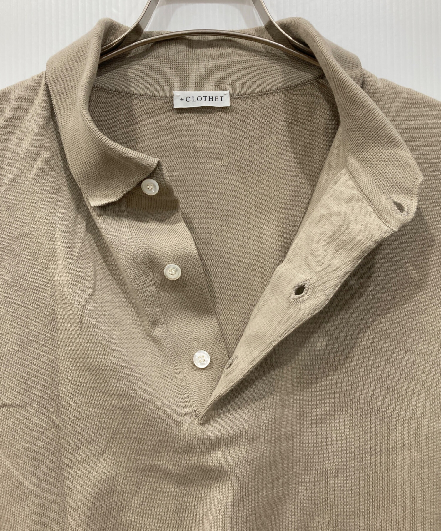 中古・古着通販】+CLOTHET (クロスクローゼット) ニットポロシャツ 