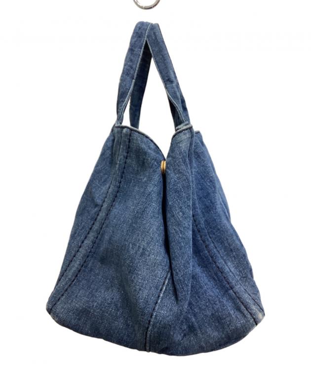 プラダ　デニム　バック 中古・古着通販】PRADA (プラダ) カナパデニムトートバッグ インディゴ