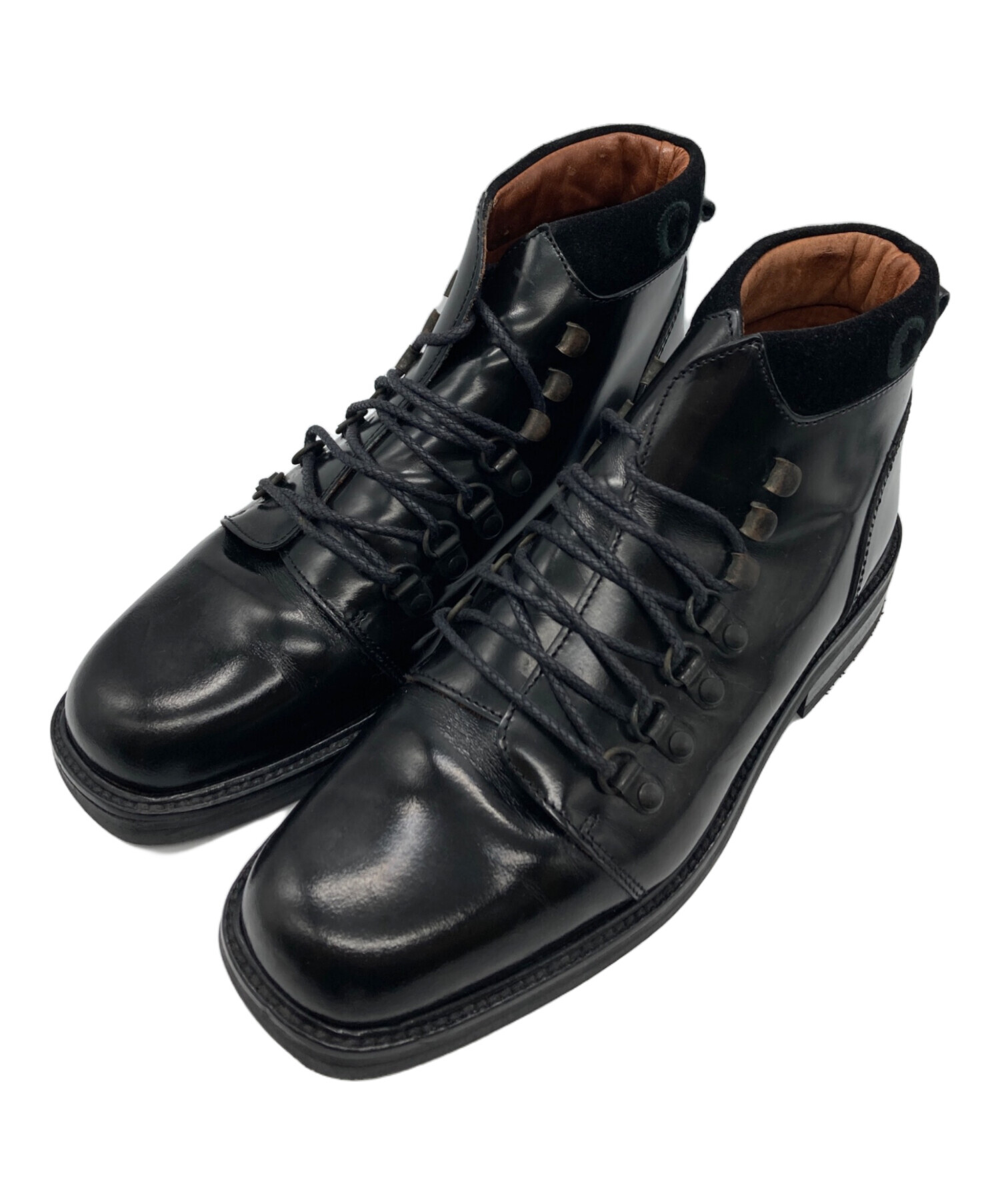 GUCCI グッチ レースアップ レザー ブーツ ヴィンテージ 中古・古着通販】GUCCI (グッチ) レースアップブーツ ブラック サイズ