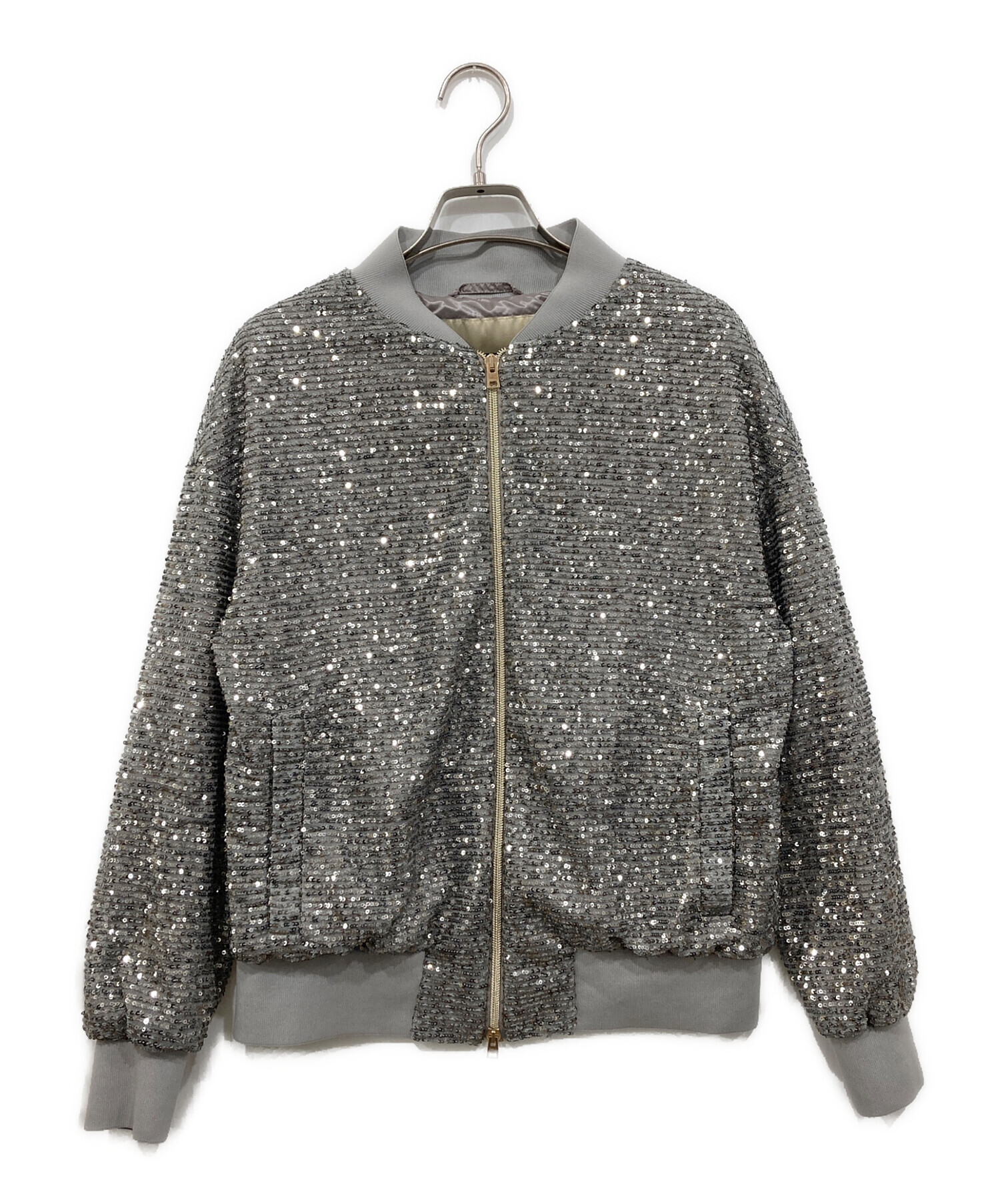 中古・古着通販】HERNO (ヘルノ) ボンバージャケット シルバー×グレー