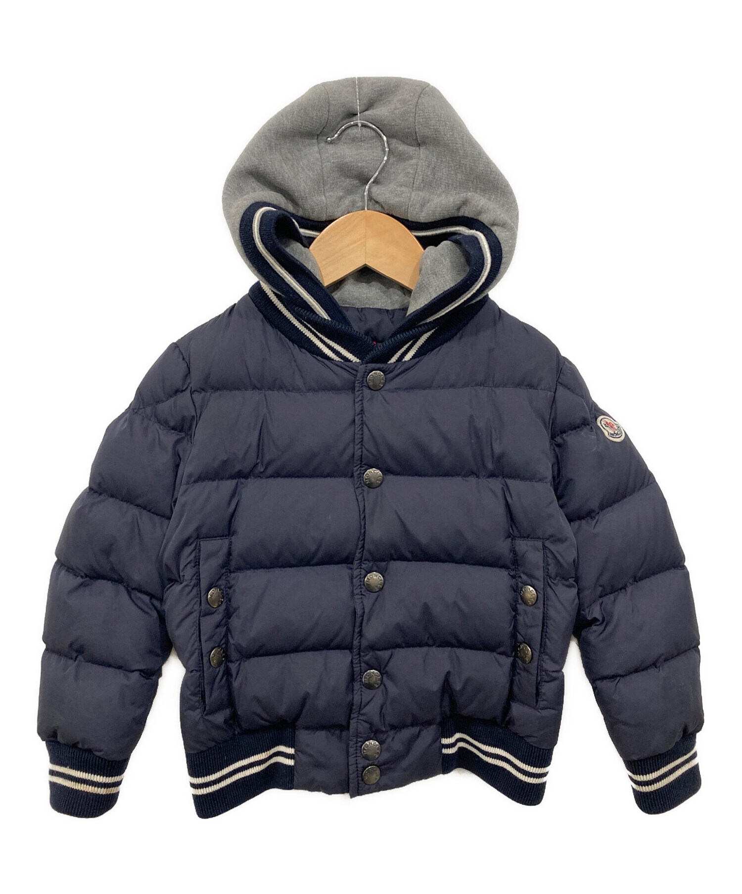 MONCLER モンクレール ダウンジャケットニットネイビー 中古・古着通販】MONCLER (モンクレール) ニットダウン切替ジャケット