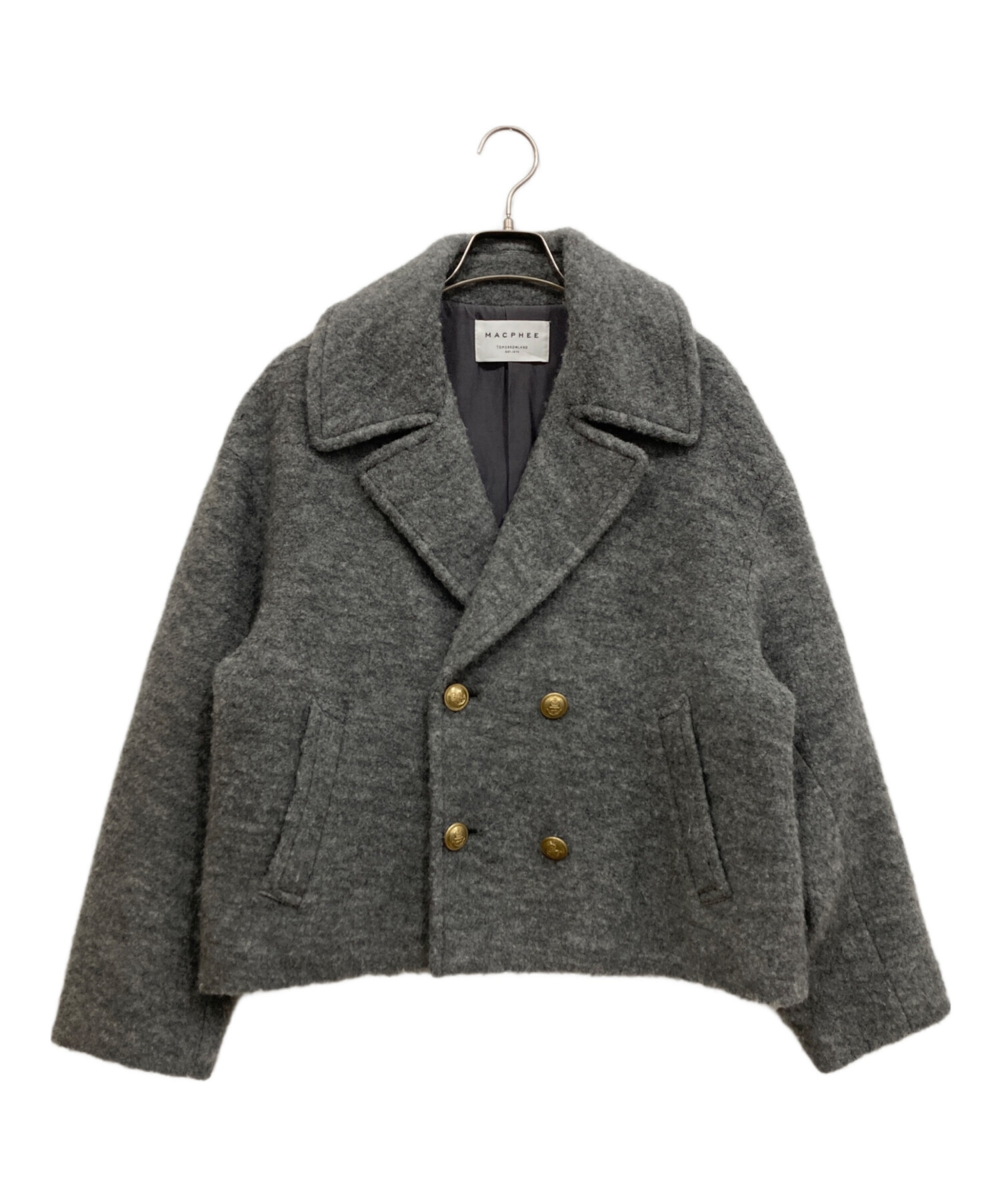 中古・古着通販】MACPHEE (マカフィー) シープパイル Pコート グレー