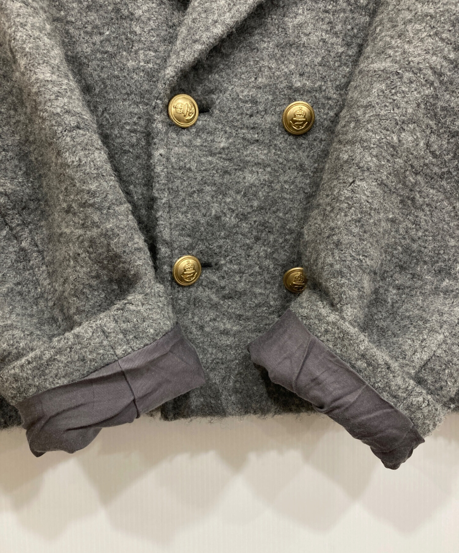 中古・古着通販】MACPHEE (マカフィー) シープパイル Pコート グレー