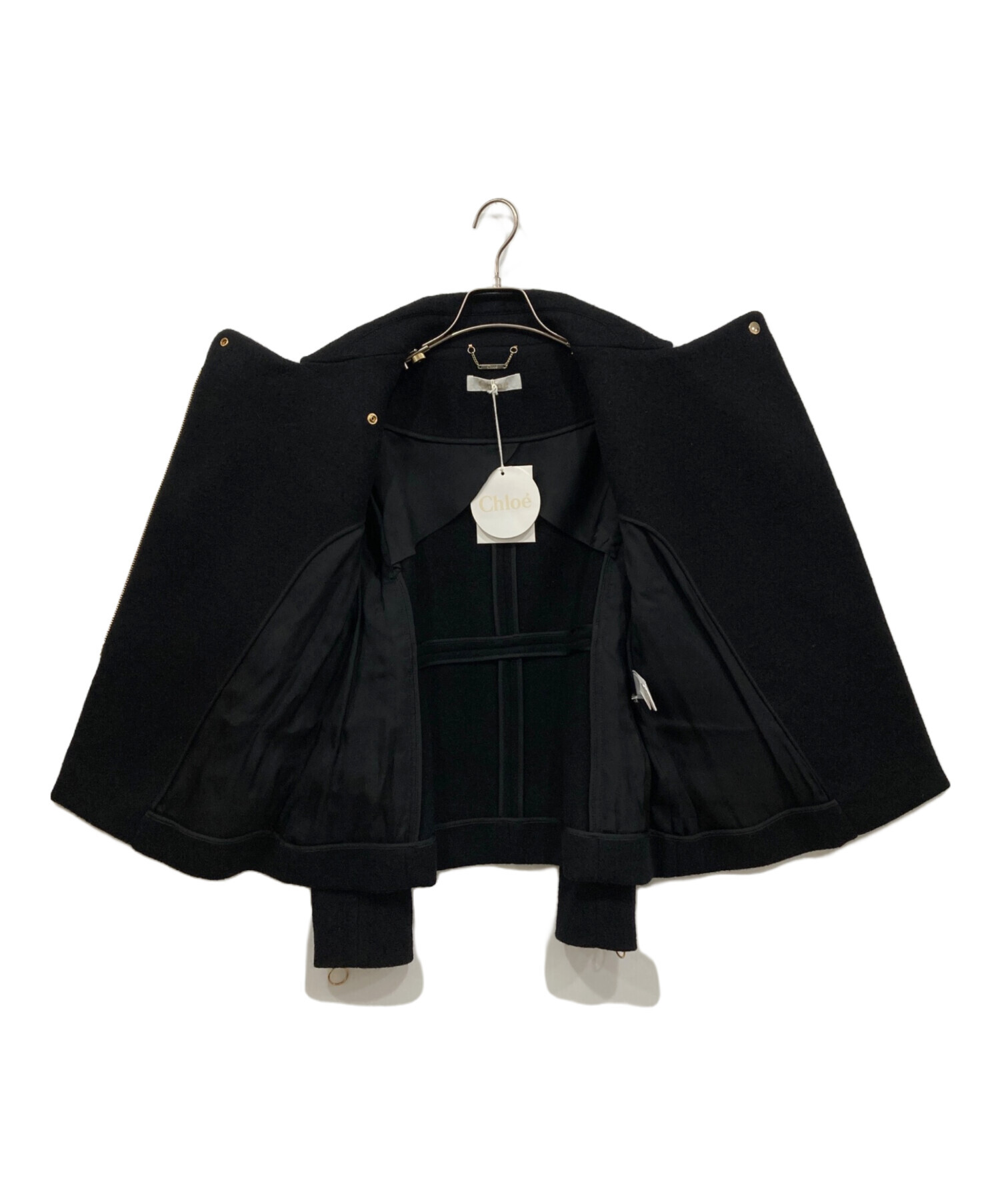 Chloe 黒コート　36 中古・古着通販】Chloe (クロエ) ウールダブルライダースジャケット