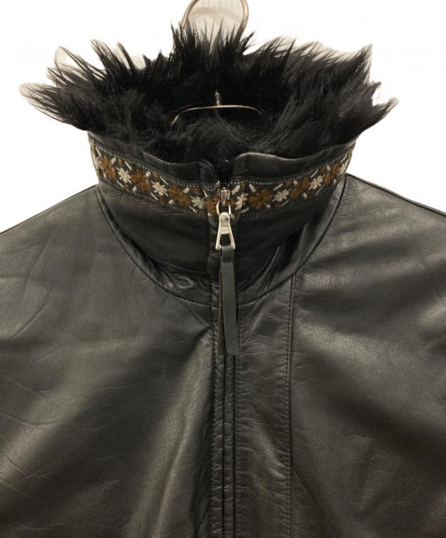 美品プリティーグリーン　4 レザージャケット 中古・古着通販】Pretty Green (プリティーグリーン) 襟ファーレザー