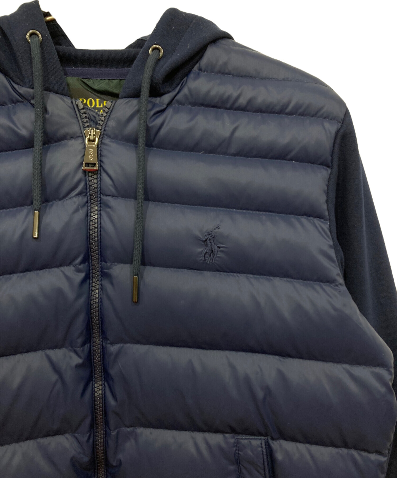 ポロラルフローレン　ニット　ダウンジャケット　切替　現行 ストレッチ　グレー　S ポロラルフローレン ニット ダウンジャケット 切替 現行 ストレッチ