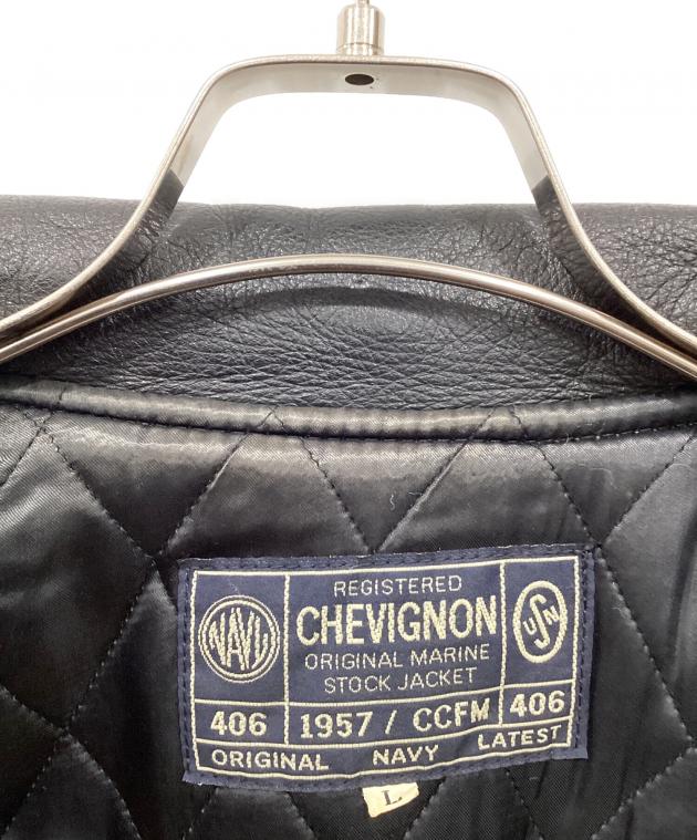 中古・古着通販】CHEVIGNON (シェビニオン) レザージャケット ブラック