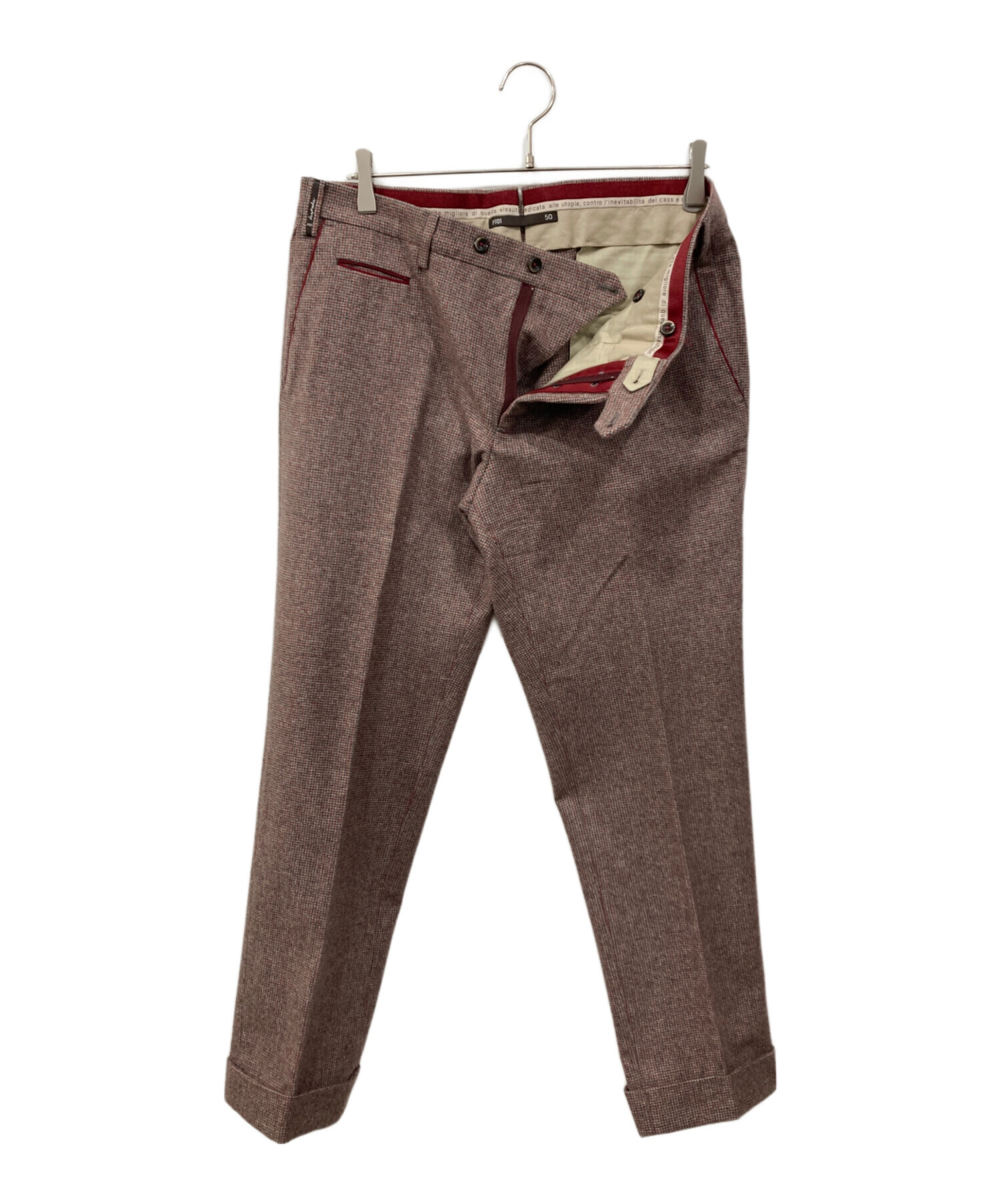 未使用に近い　PT01 ウールフランネル　トラウザーズ　48 中古・古着通販】PT01 (ピーティーゼロウーノ) ウールスラックス