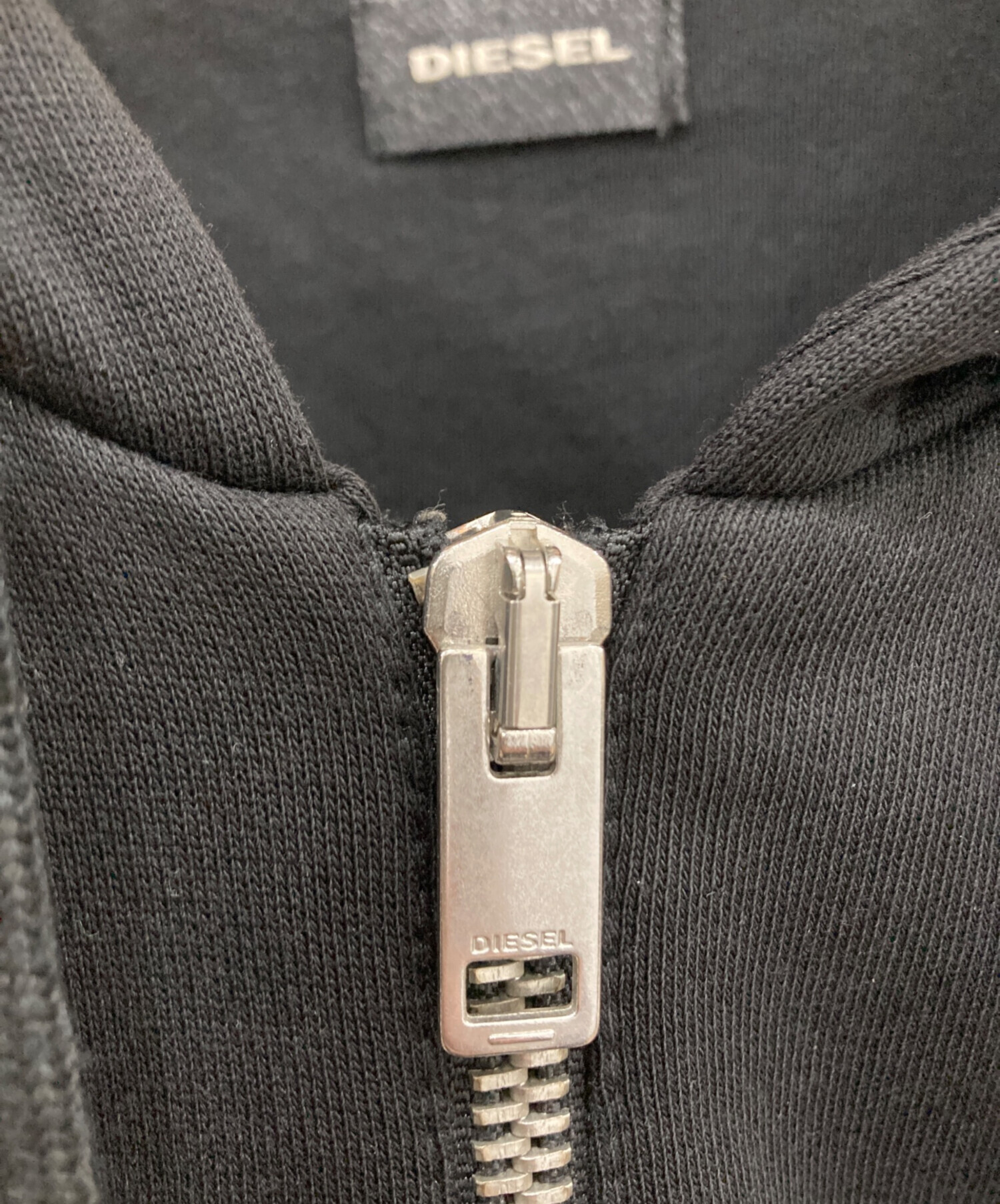 中古・古着通販】DIESEL (ディーゼル) レザー切替ジップパーカー