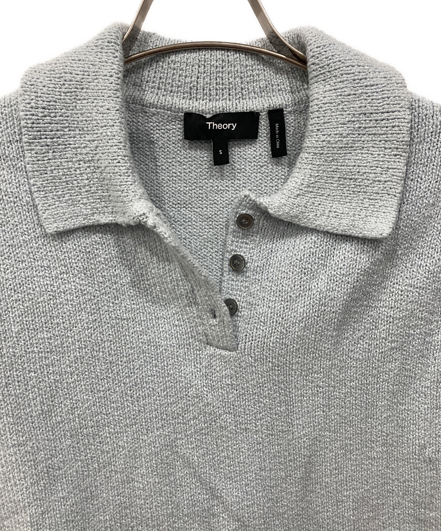 中古・古着通販】theory (セオリー) ニットポロシャツ ブルー サイズ:S
