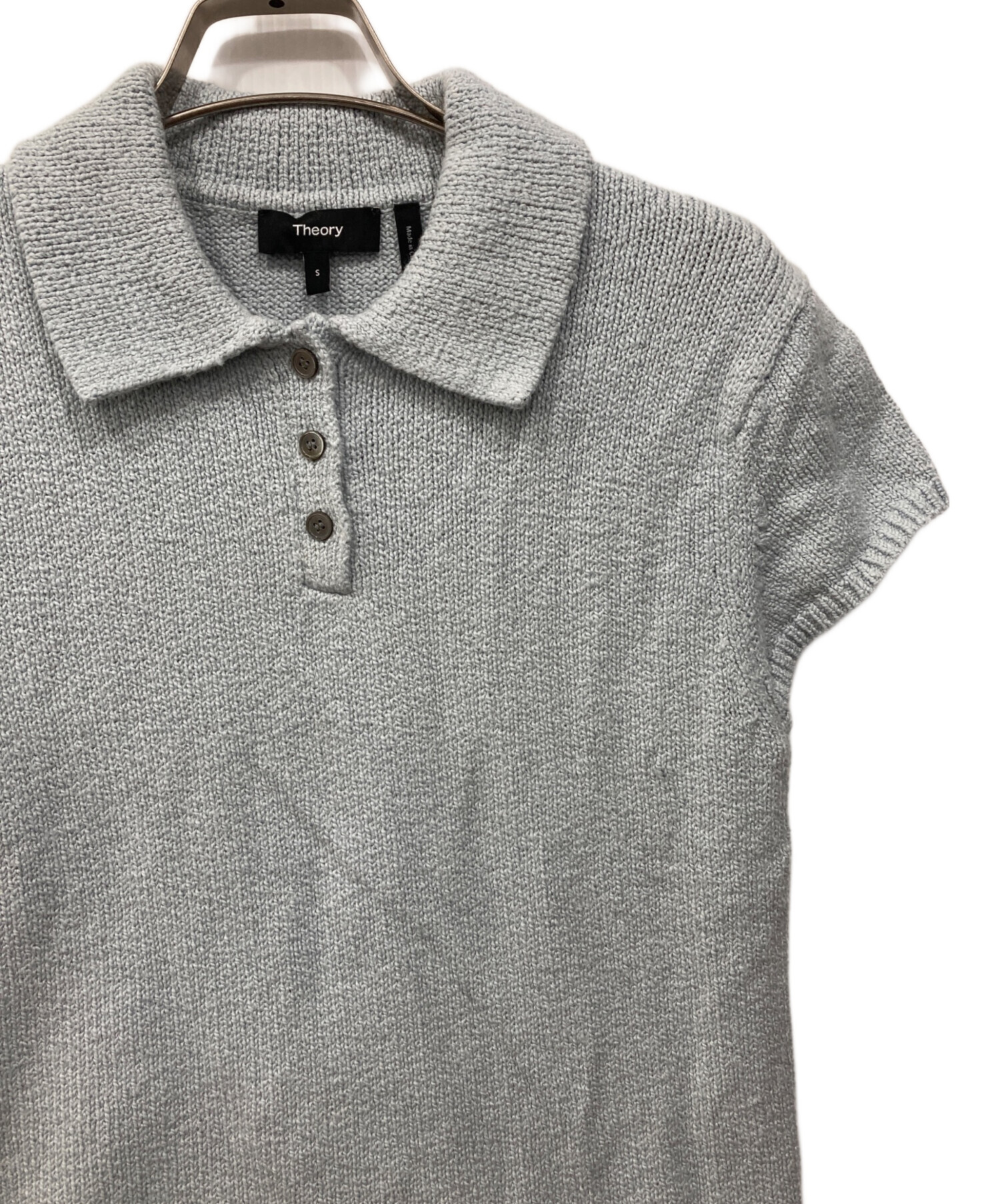 中古・古着通販】theory (セオリー) ニットポロシャツ ブルー サイズ:S