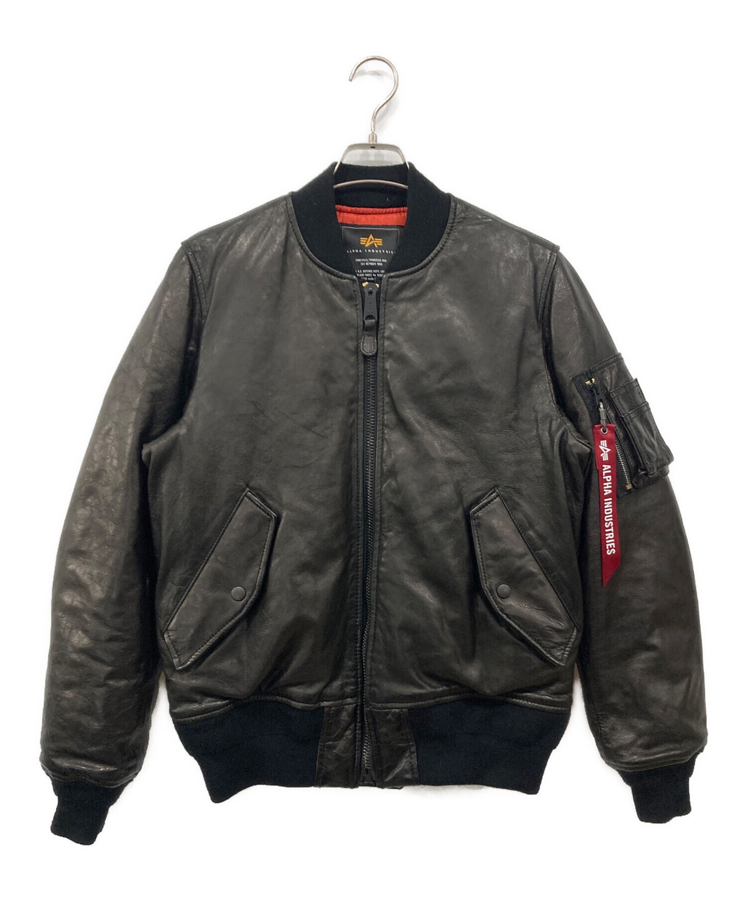 中古・古着通販】ALPHA (アルファ) MA-1レザーダウンジャケット