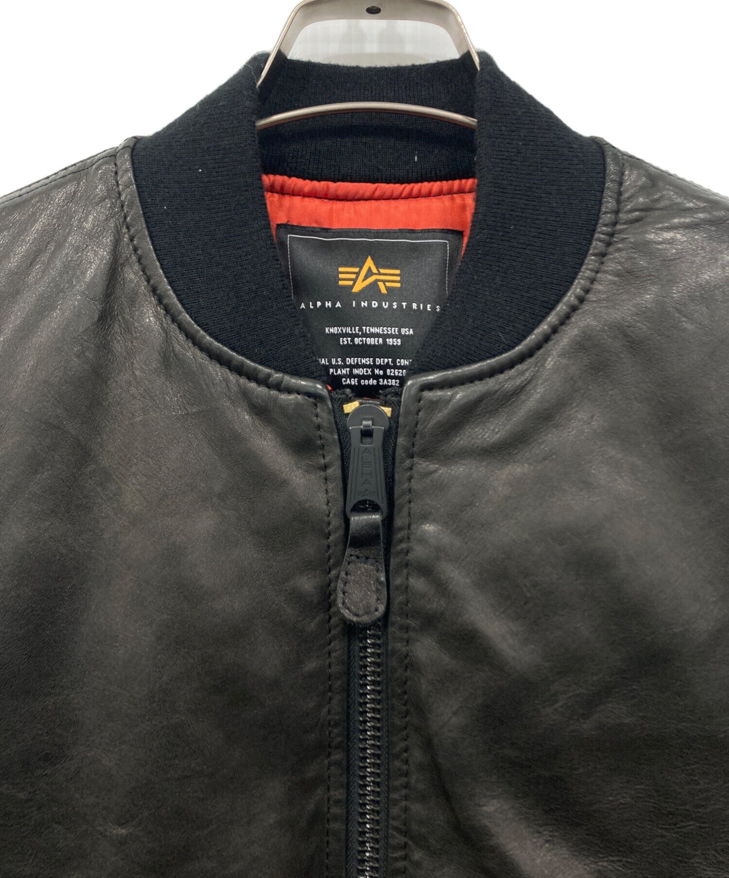 中古・古着通販】ALPHA (アルファ) MA-1レザーダウンジャケット