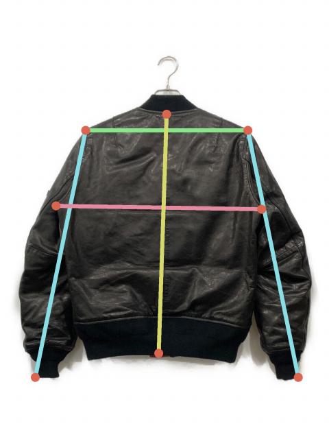 中古・古着通販】ALPHA (アルファ) MA-1レザーダウンジャケット