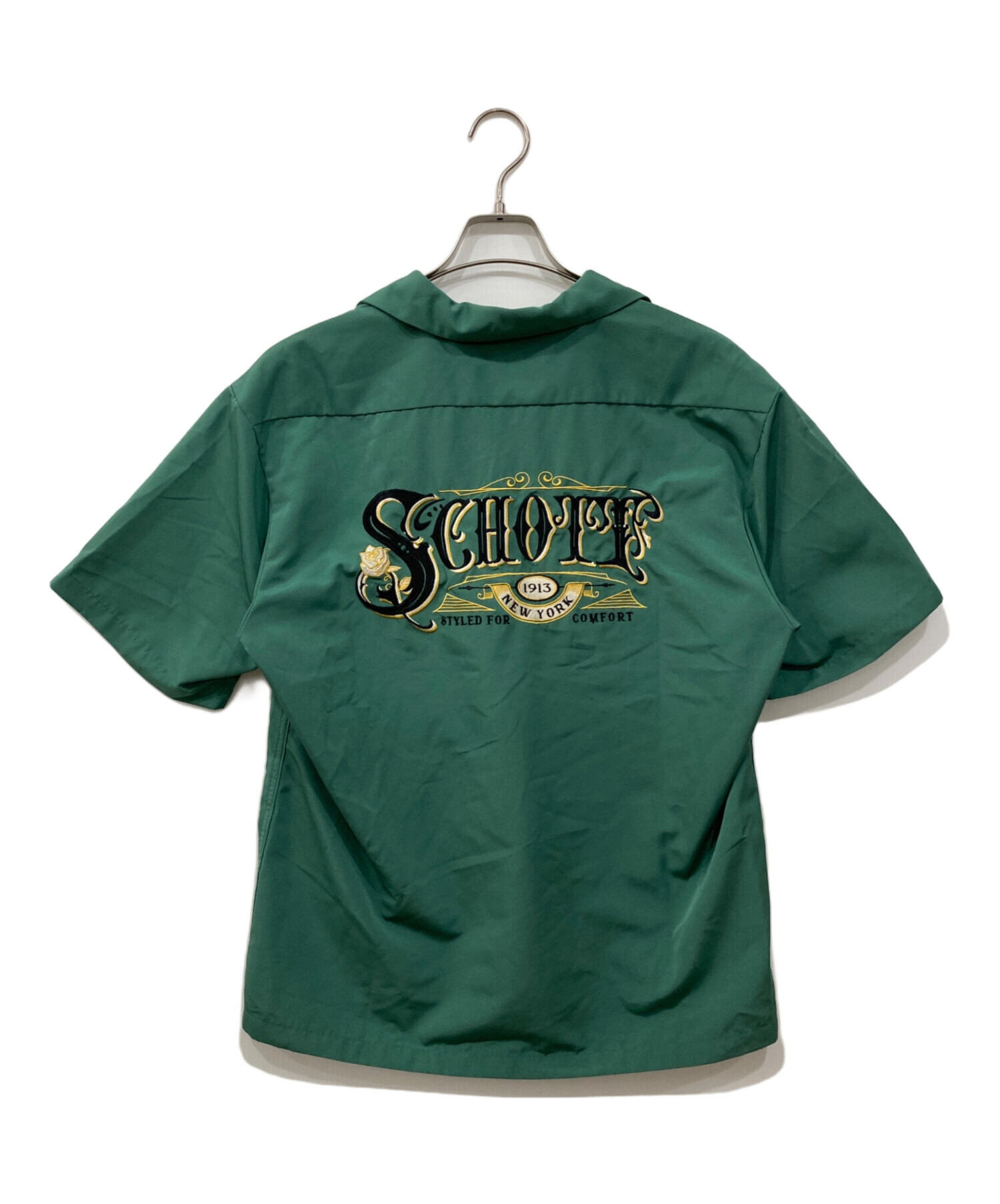 中古・古着通販】Schott (ショット) ローズ刺繍オープンカラーシャツ