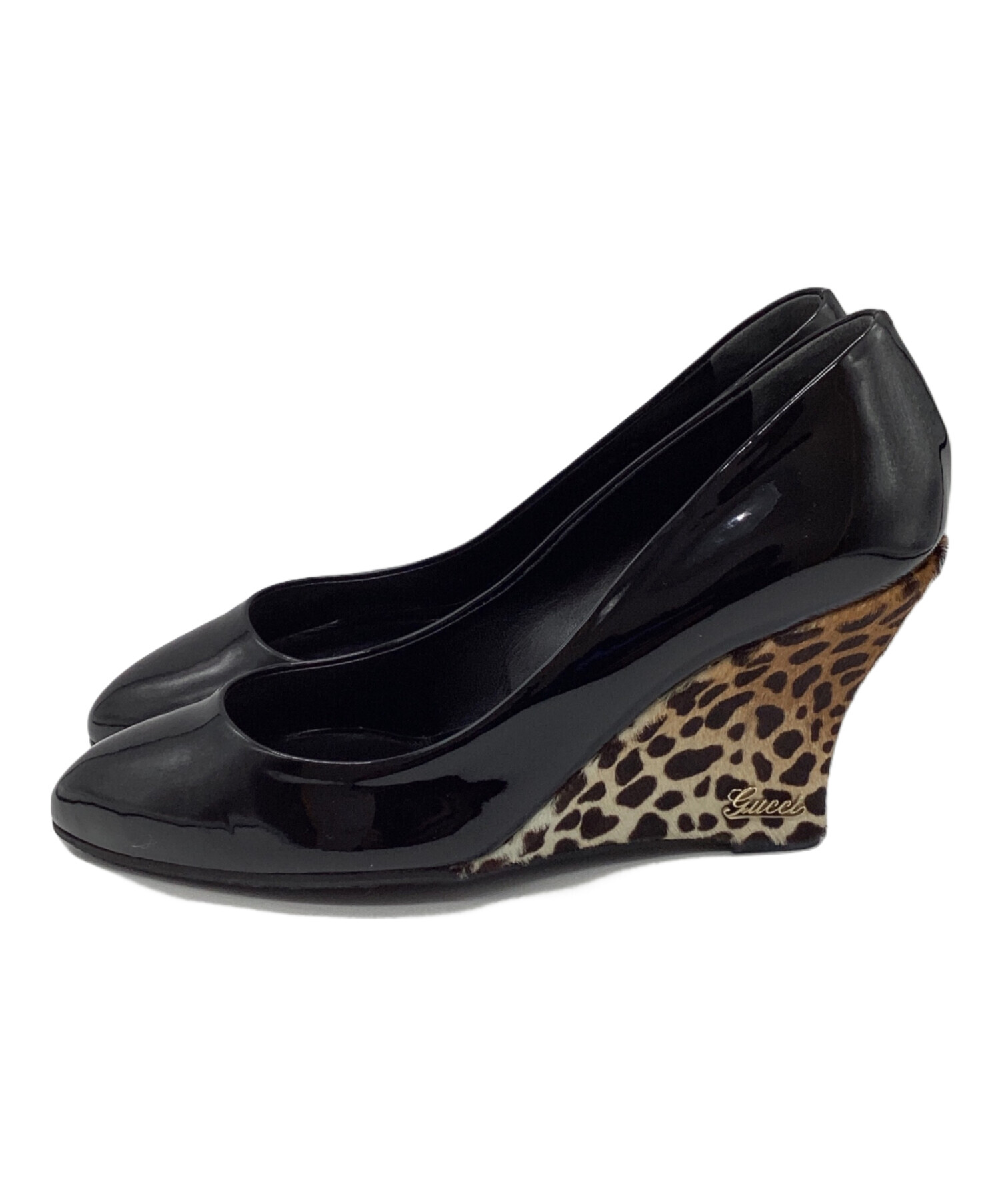 中古・古着通販】GUCCI (グッチ) エナメル ハラコ ヒールパンプス