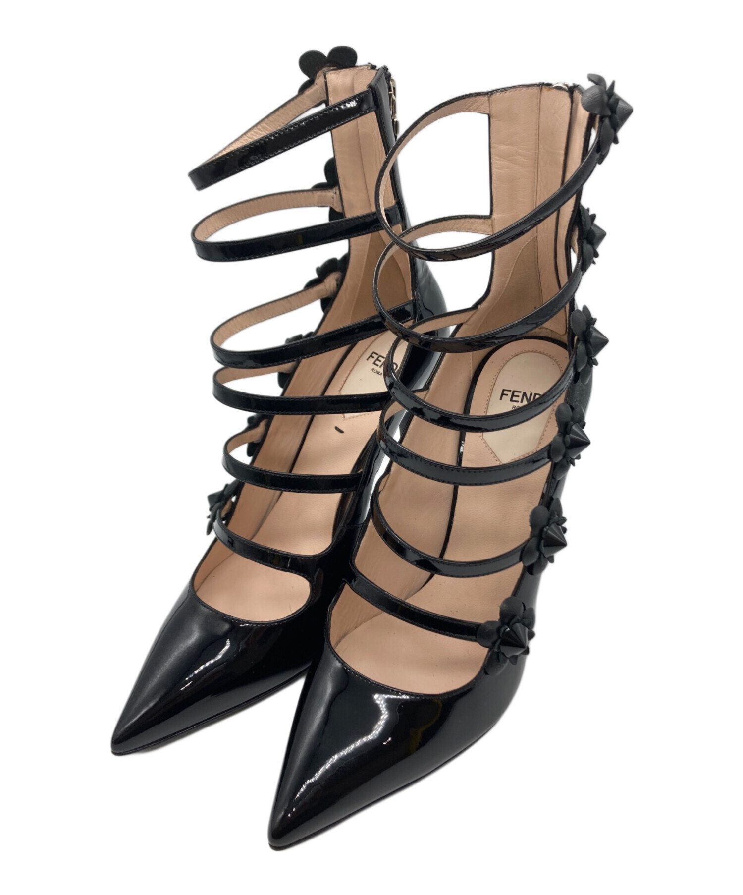 中古・古着通販】FENDI (フェンディ) フラワーアップリケパンプス