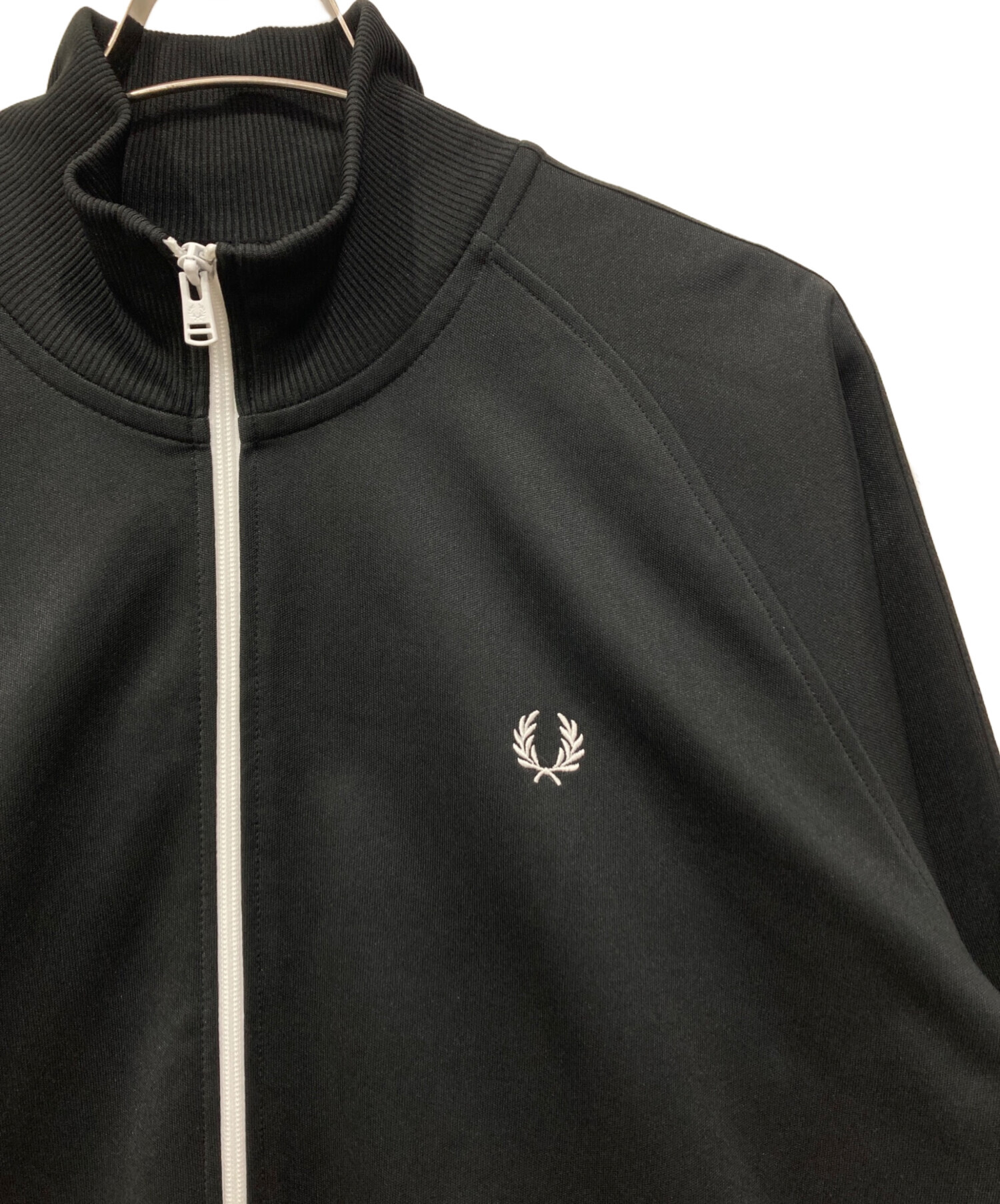 古着 フレッドペリー スナップ カーディガン トラックジャケット 黒 中古・古着通販】FRED PERRY (フレッドペリー) トラックジャケット