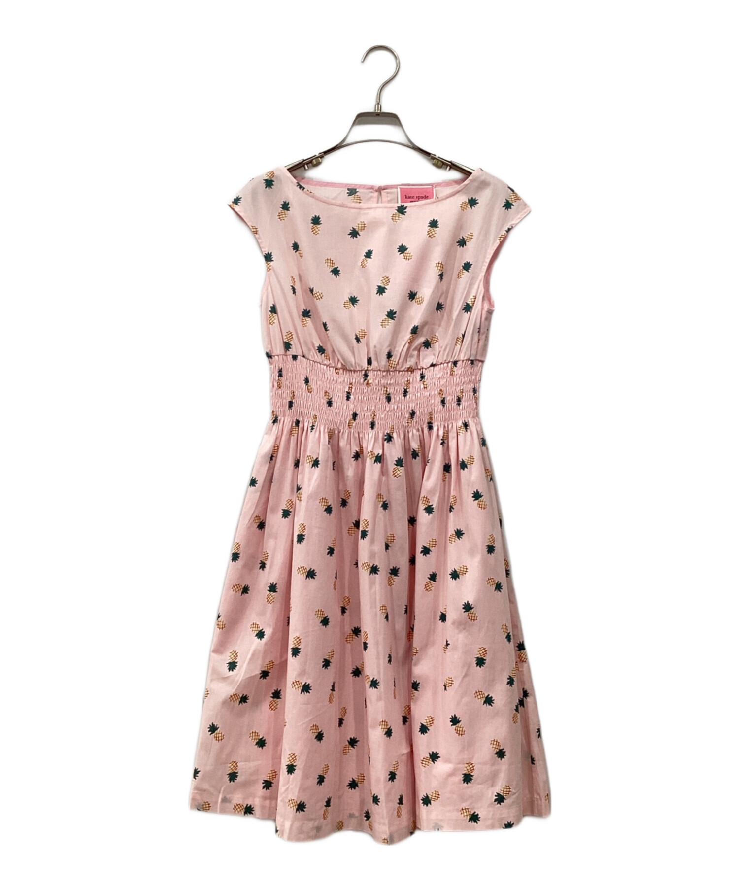 ケイトスペードピンクチェック柄ワンピース 中古・古着通販】Kate Spade (ケイトスペード) ノースリーブワンピース