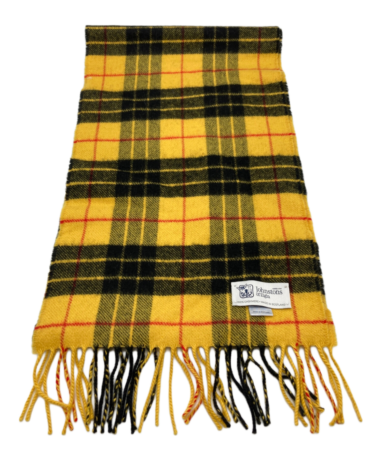 Johnstons of Elgin 大判 カシミヤ ストール イエロー 中古・古着通販】JOHNSTONS OF ELGIN (ジョンストンズオブエルガン