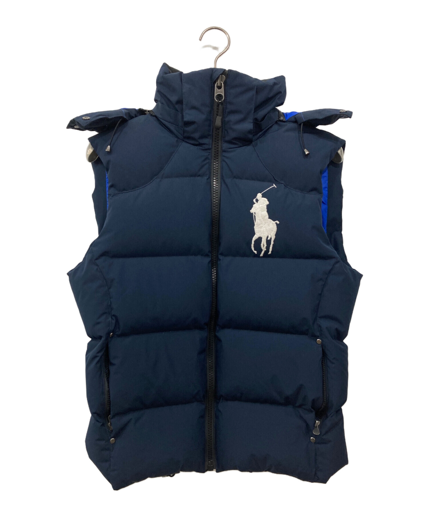 POLO RALPH LAUREN 2way ダウンベスト ホースロゴ 紺色 M POLO RALPH LAUREN - ポロラルフローレン 2way ダウンベスト