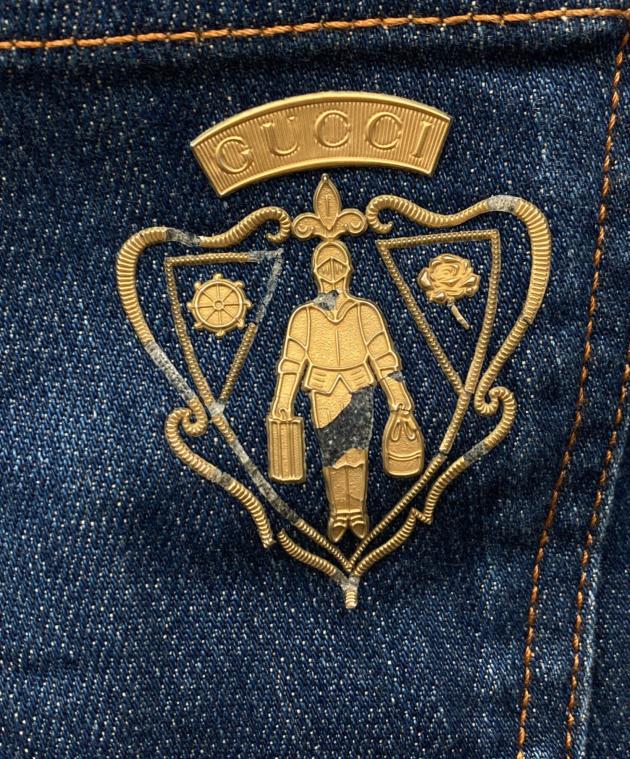 【希少 極美品】 GUCCI デニム フレア ダメージ ロゴ ネコ 24 210.jpg