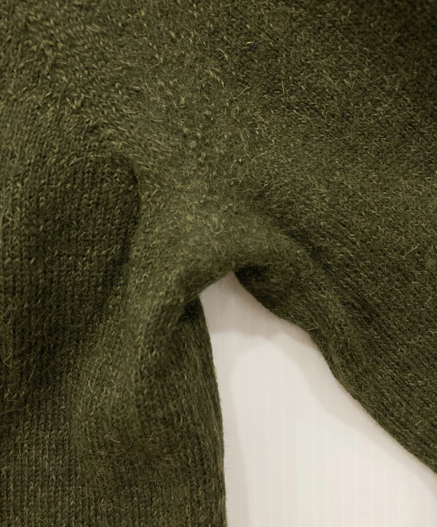 中古・古着通販】Y's (ワイズ) デザインVネックニット グリーン サイズ