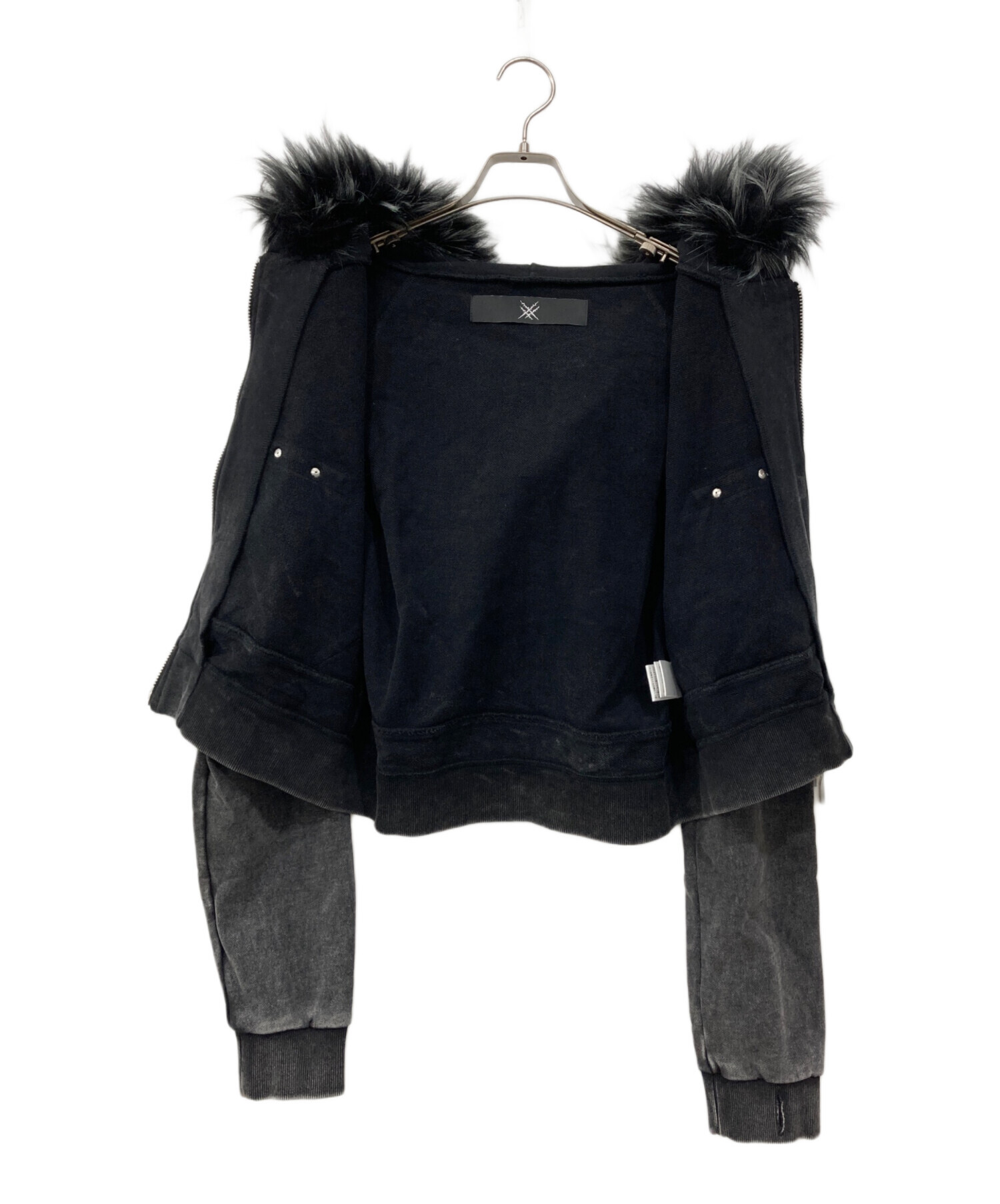 ジャケット・アウター type shade fur studs hoodie 中古・古着通販】TYPE SHADE (タイプシェイド) スタッズ ダブルジップ