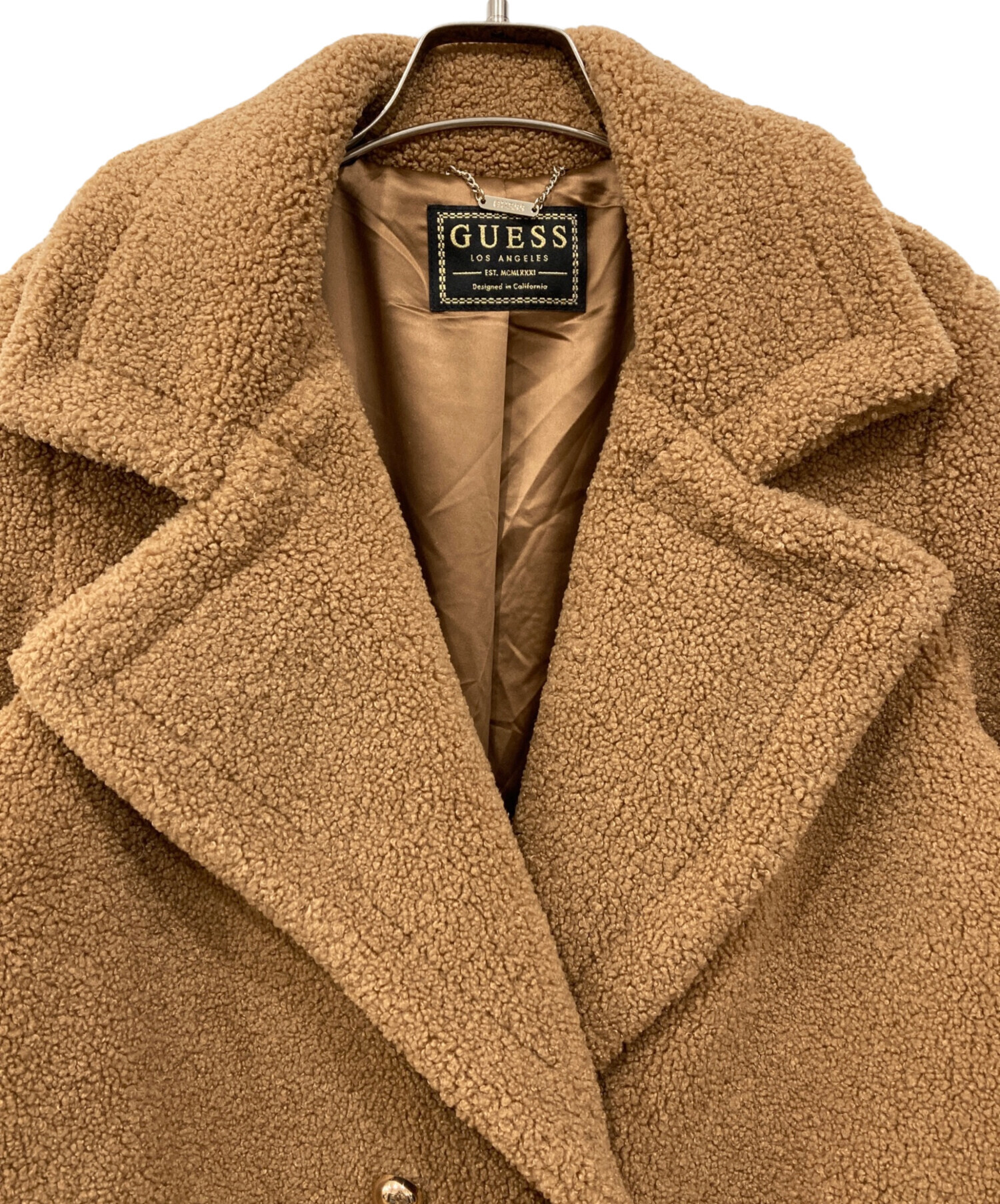 中古・古着通販】GUESS (ゲス) ボアコート ベージュ サイズ:XS 