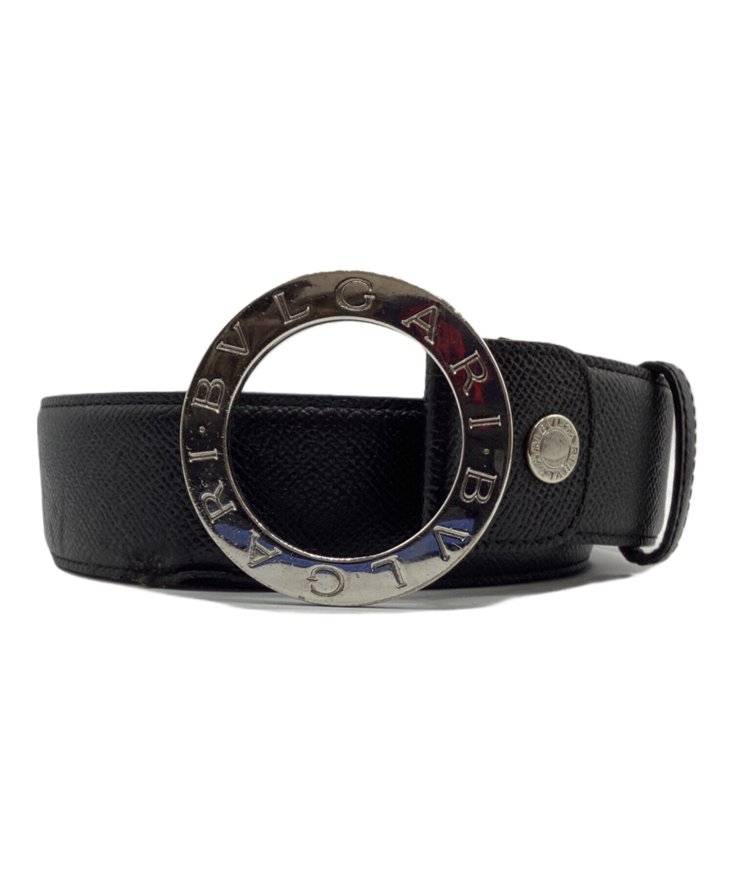 中古・古着通販】BVLGARI (ブルガリ) レザーベルト ブラック サイズ