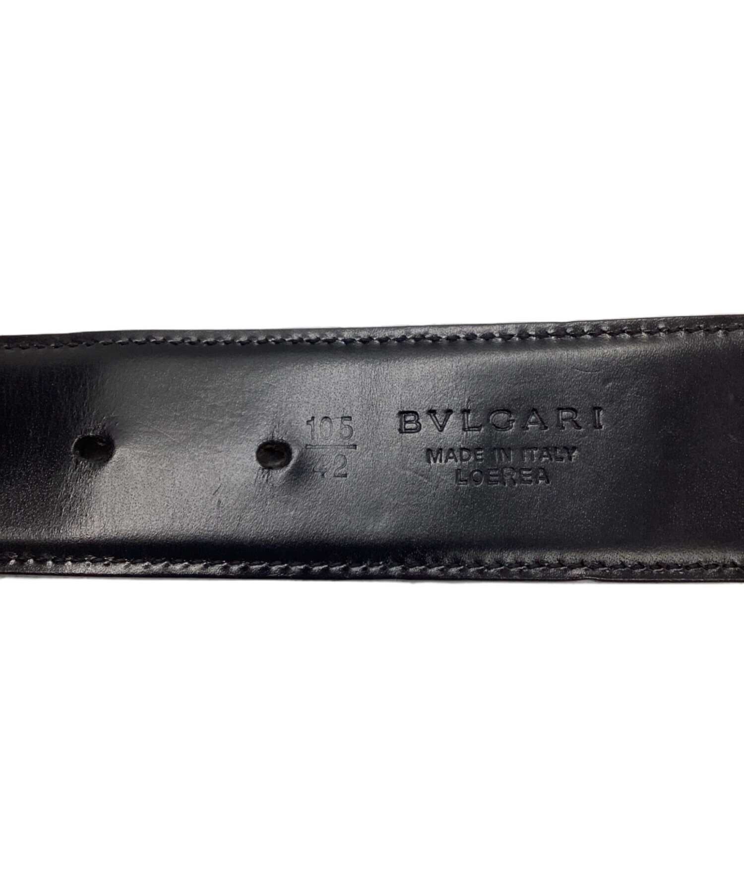 中古・古着通販】BVLGARI (ブルガリ) レザーベルト ブラック サイズ