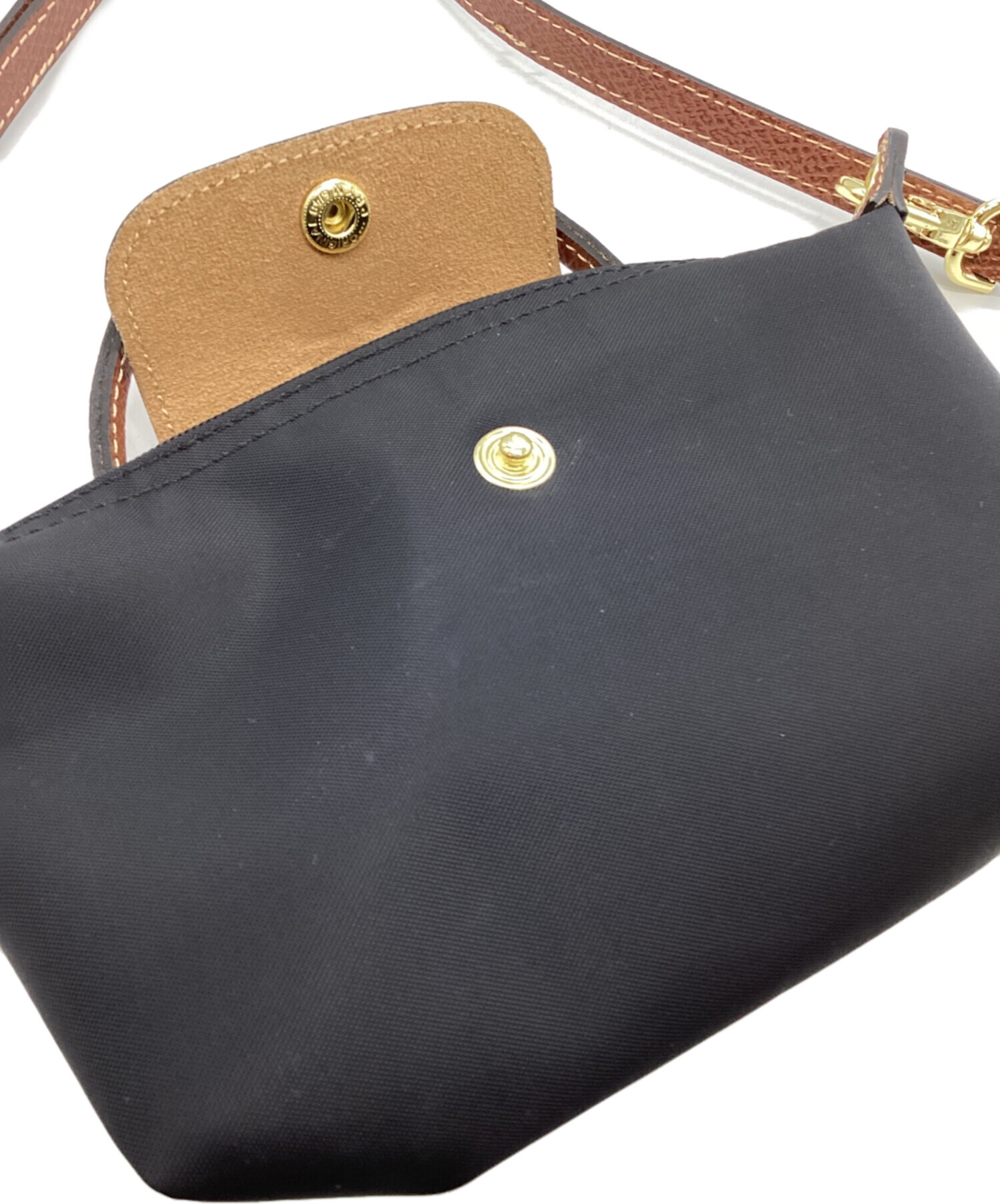 中古・古着通販】LONGCHAMP (ロンシャン) ショルダーポーチ ブラック