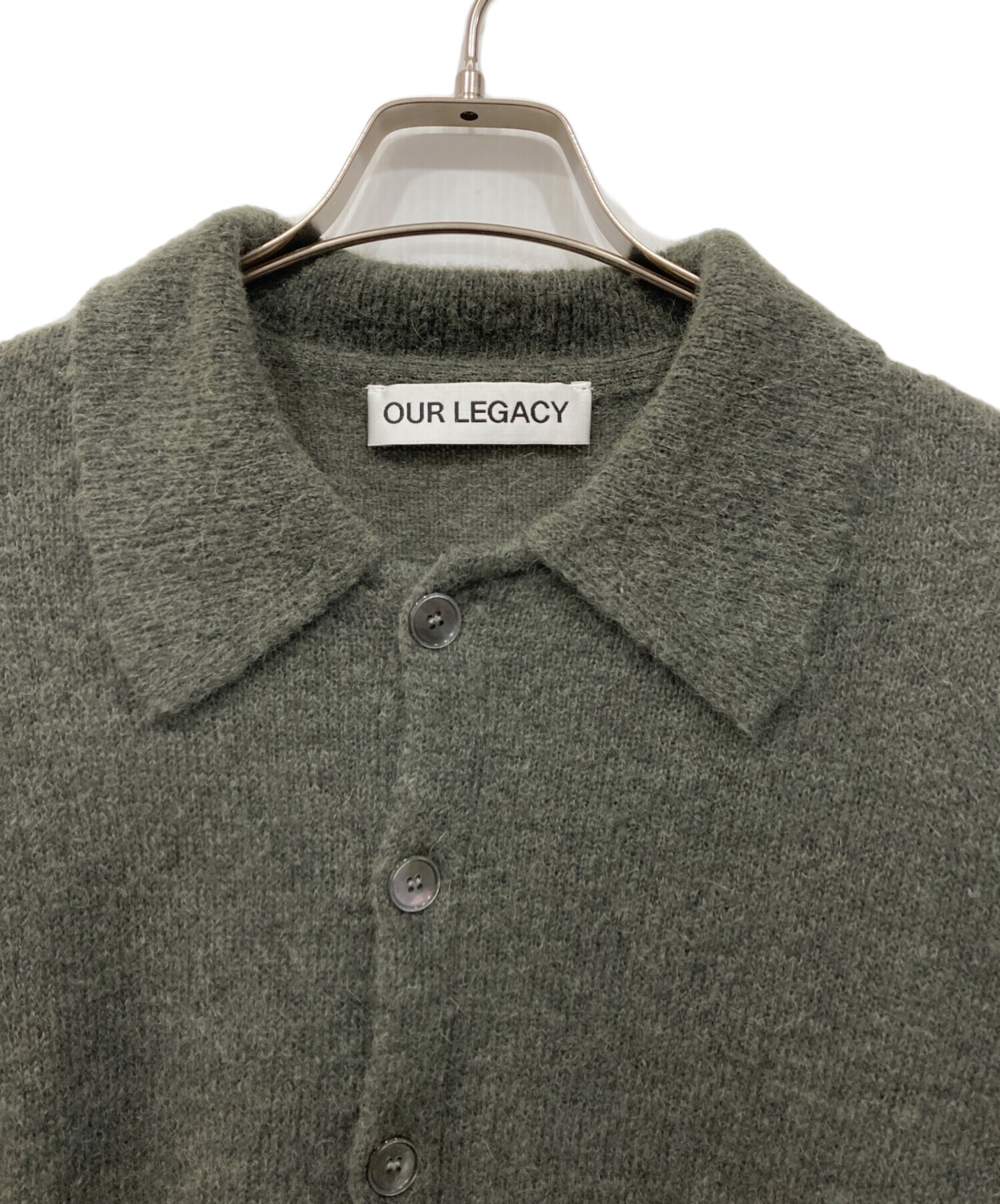 OUR LEGACY EVENING POLO カーディガン 48サイズ Our Legacy - Evening Polo Black Fuzzy Alpaca